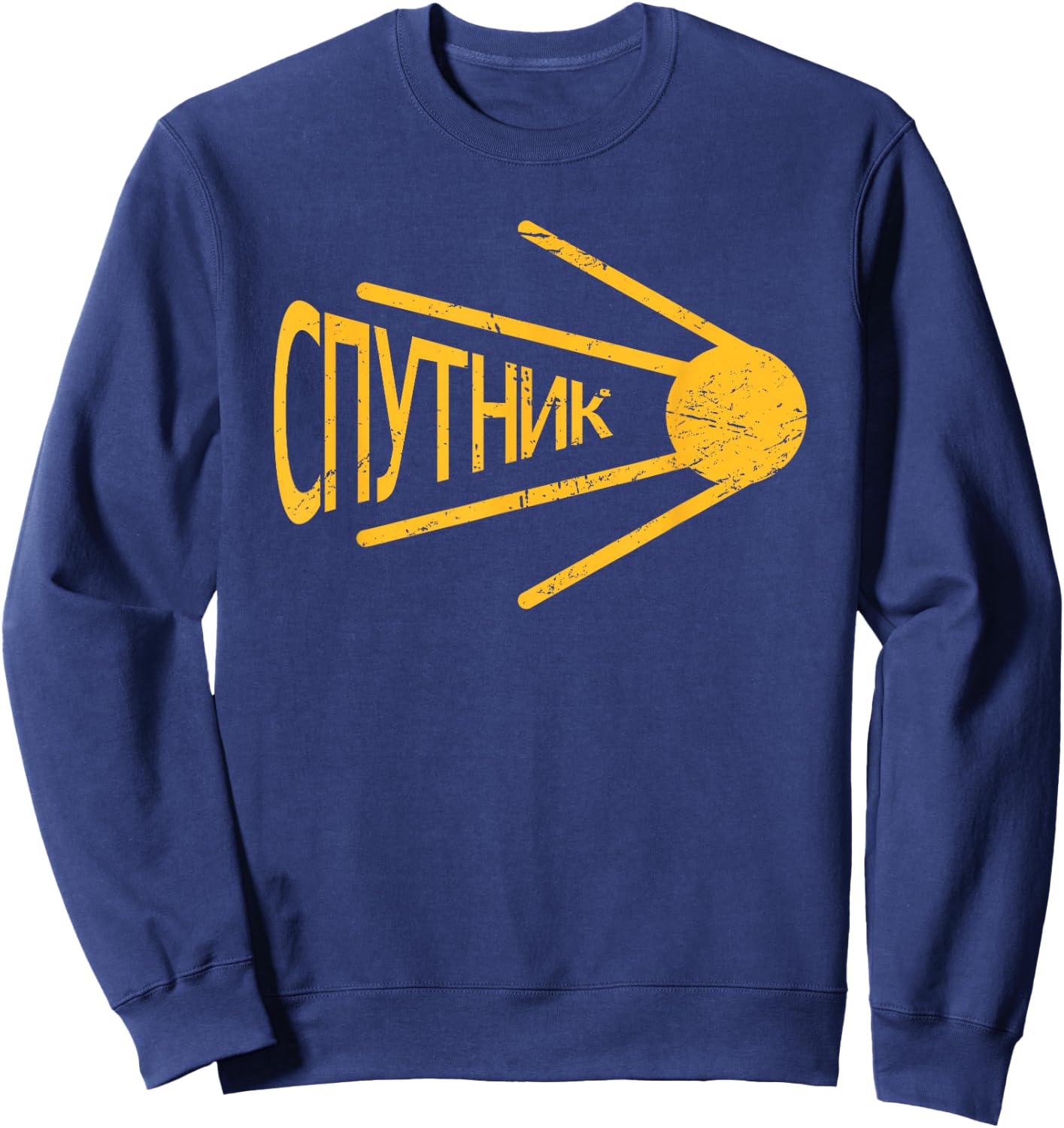 Retro Distressed Sputnik Sweatshirt - Sweatshirt | Navy