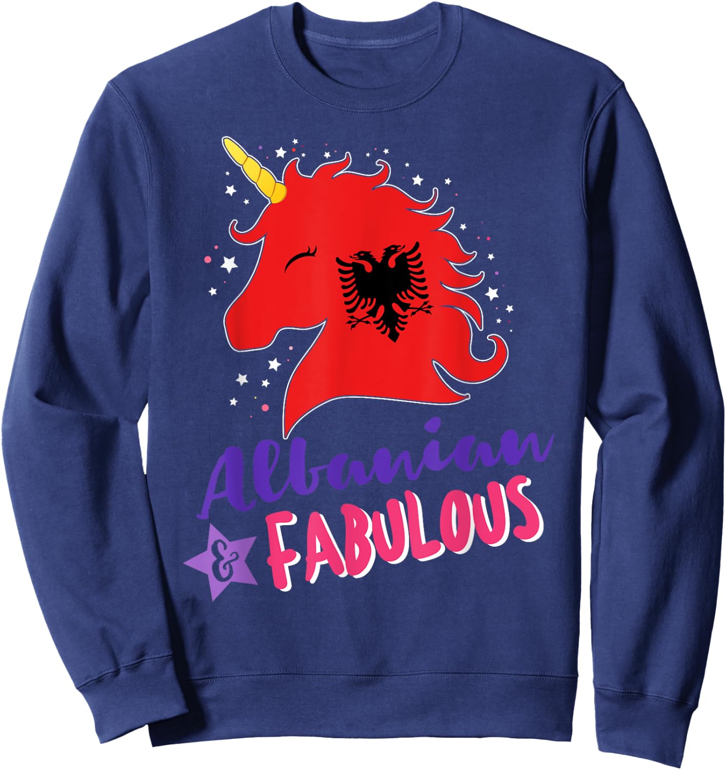 Albanian Pride Albanian Unicorn Sweatshirt - Sweatshirt | Navy