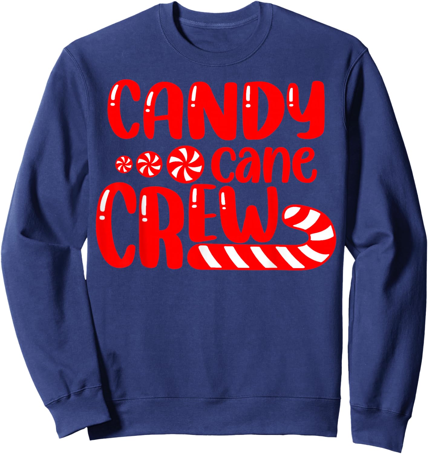Funny Matching Family Christmas Candy Cane Crew Black , Small, Short Sleeve, -Adult, Holiday, Casual Wear, Family, Candy Lovers Sweatshirt - Sweatshirt | Navy