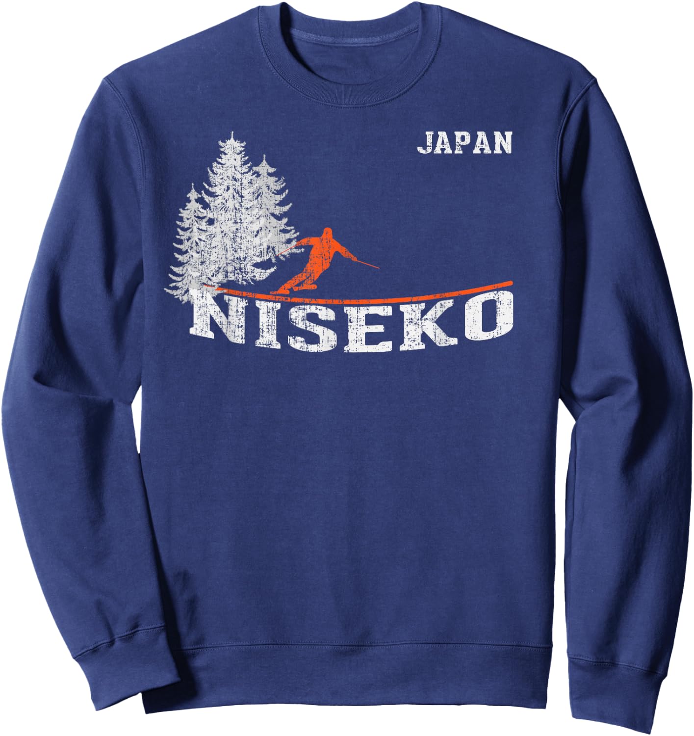 1980s Style Niseko Japan Vintage Skiing Sweatshirt - Sweatshirt | Navy