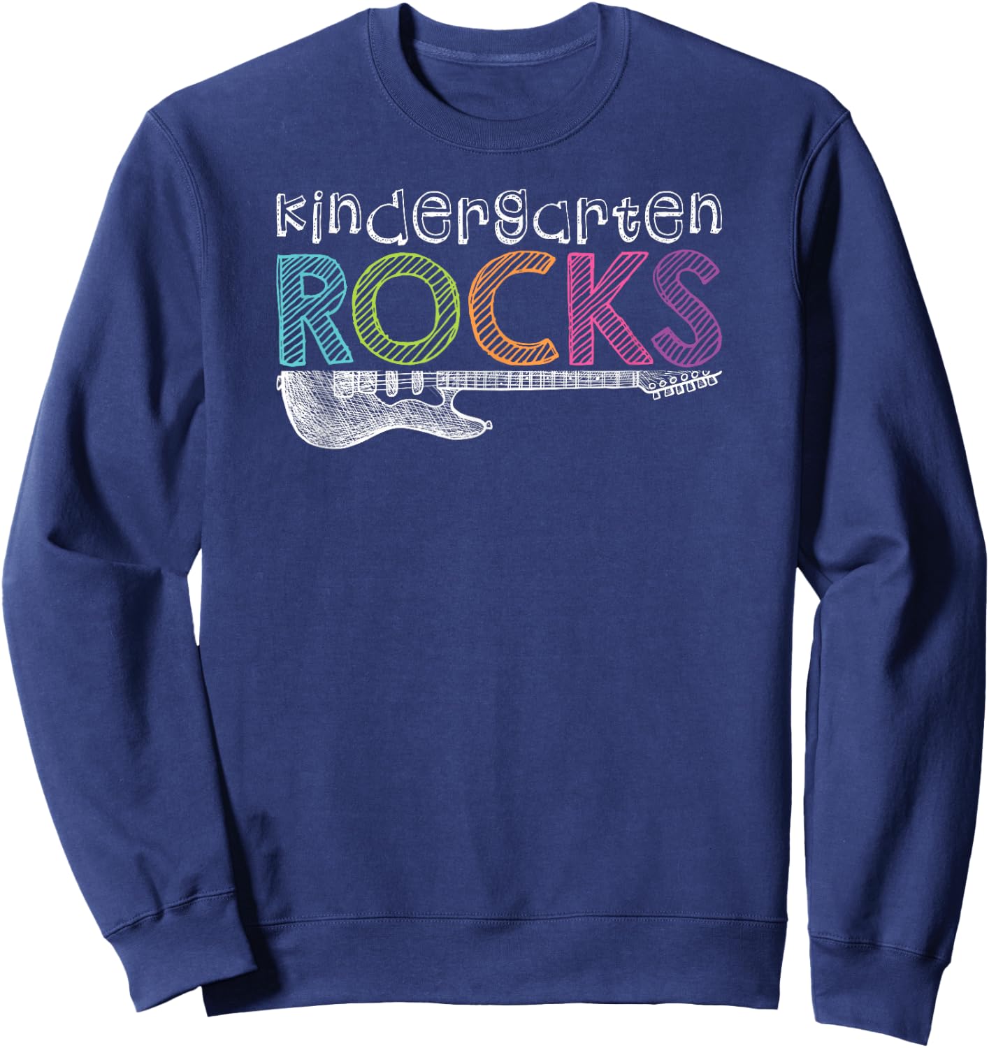 Kindergarten Rocks With Guitar Kids Sweatshirt - Sweatshirt | Navy