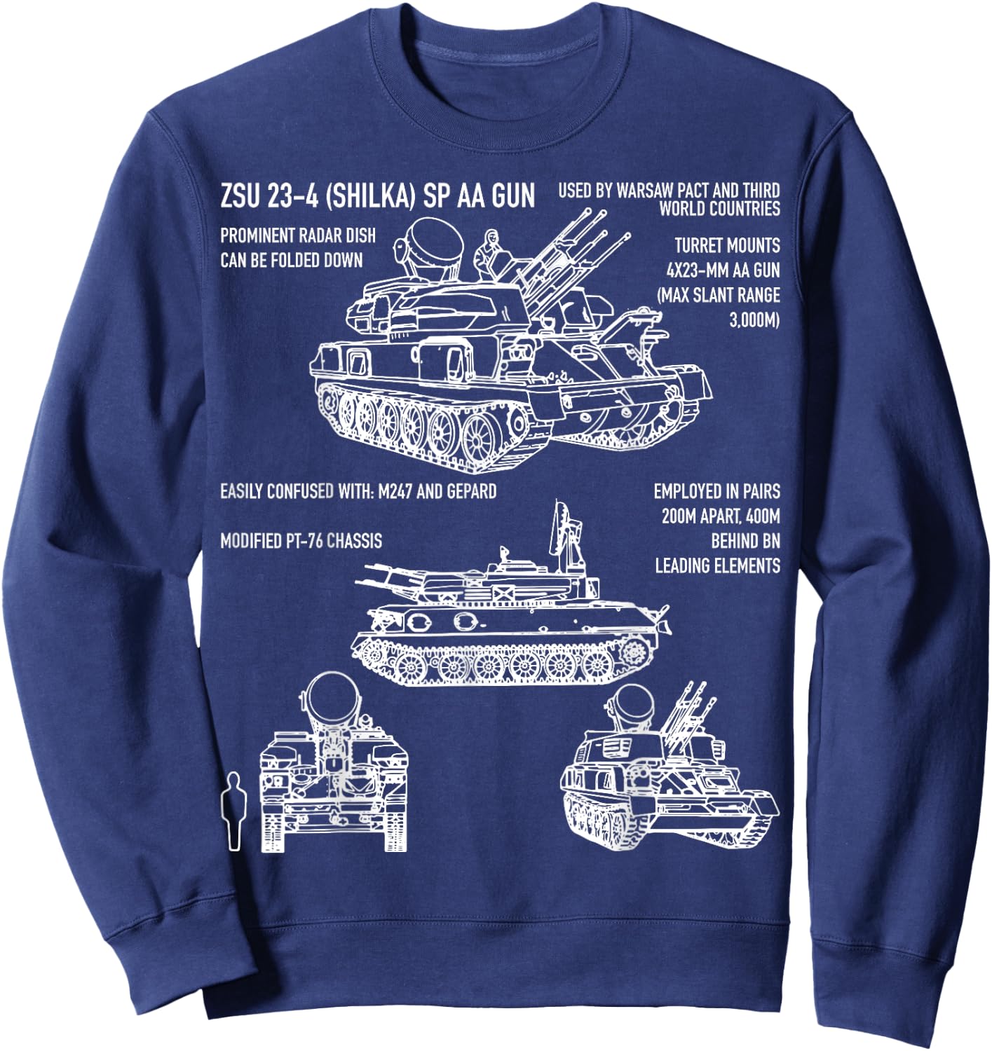 ZSU 23 Shilka Russian Anti-Flight Gift Sweatshirt - Sweatshirt | Navy