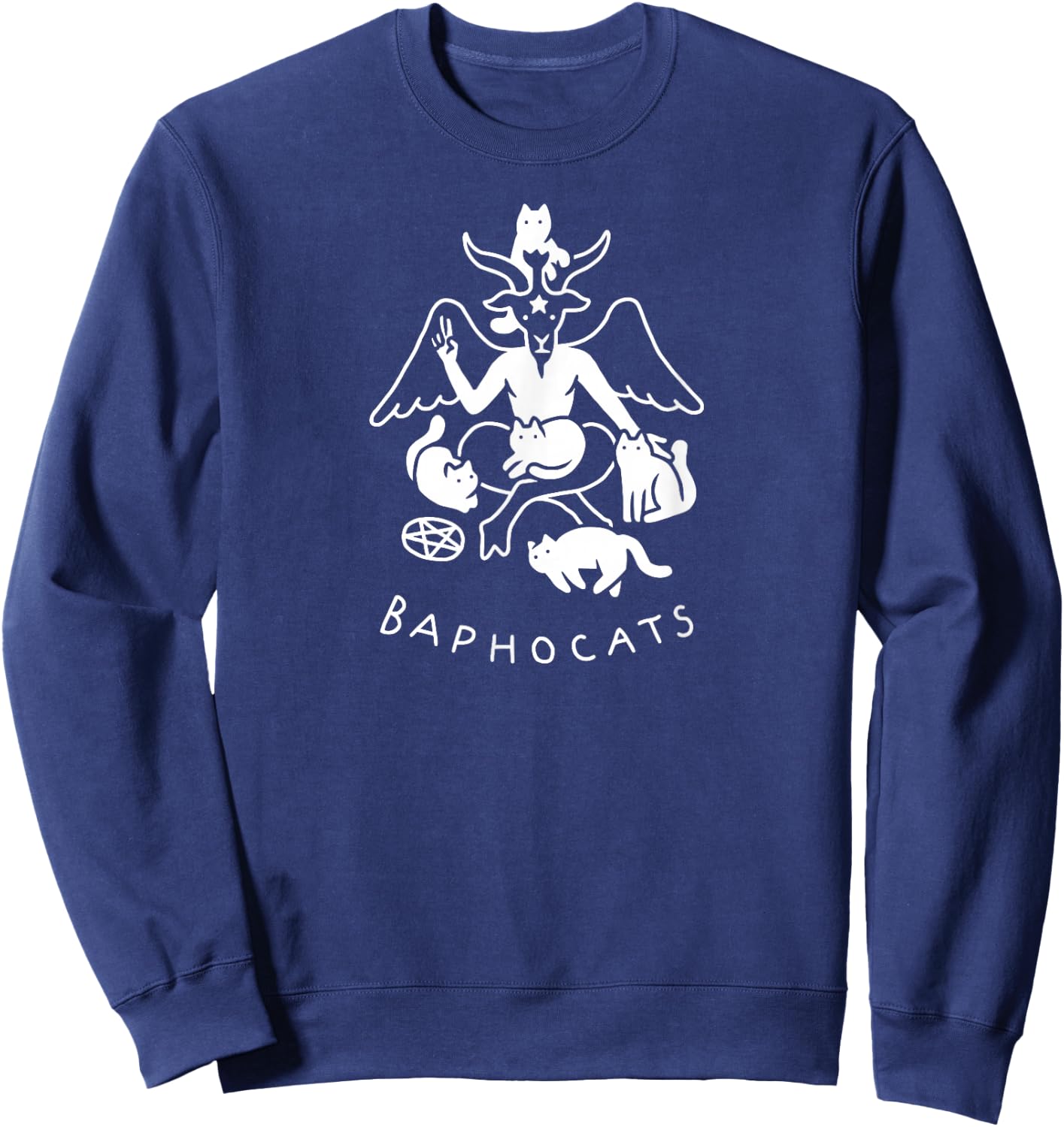 Threadless Obinsun Baphocats Graphic Sweatshirt - Sweatshirt | Navy