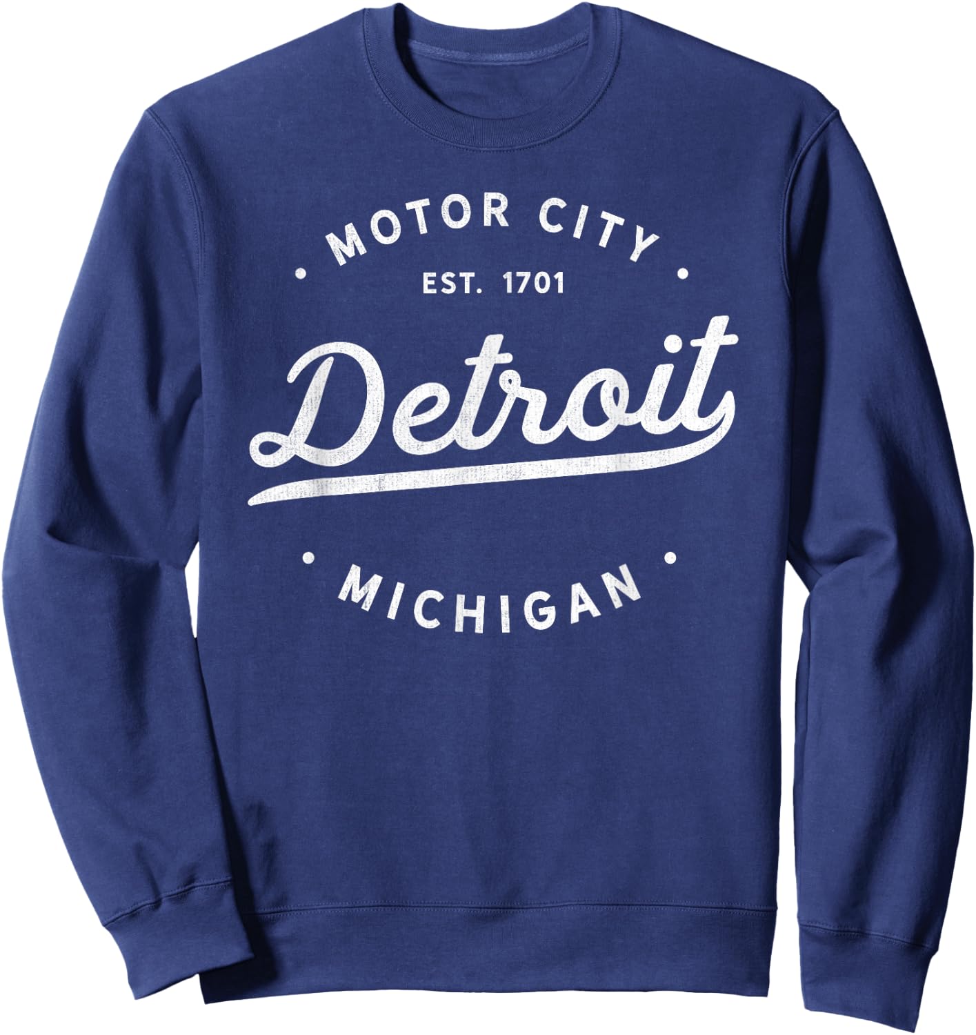 Classic Retro Vintage Detroit Michigan Motor City Sweatshirt - Sweatshirt | Navy
