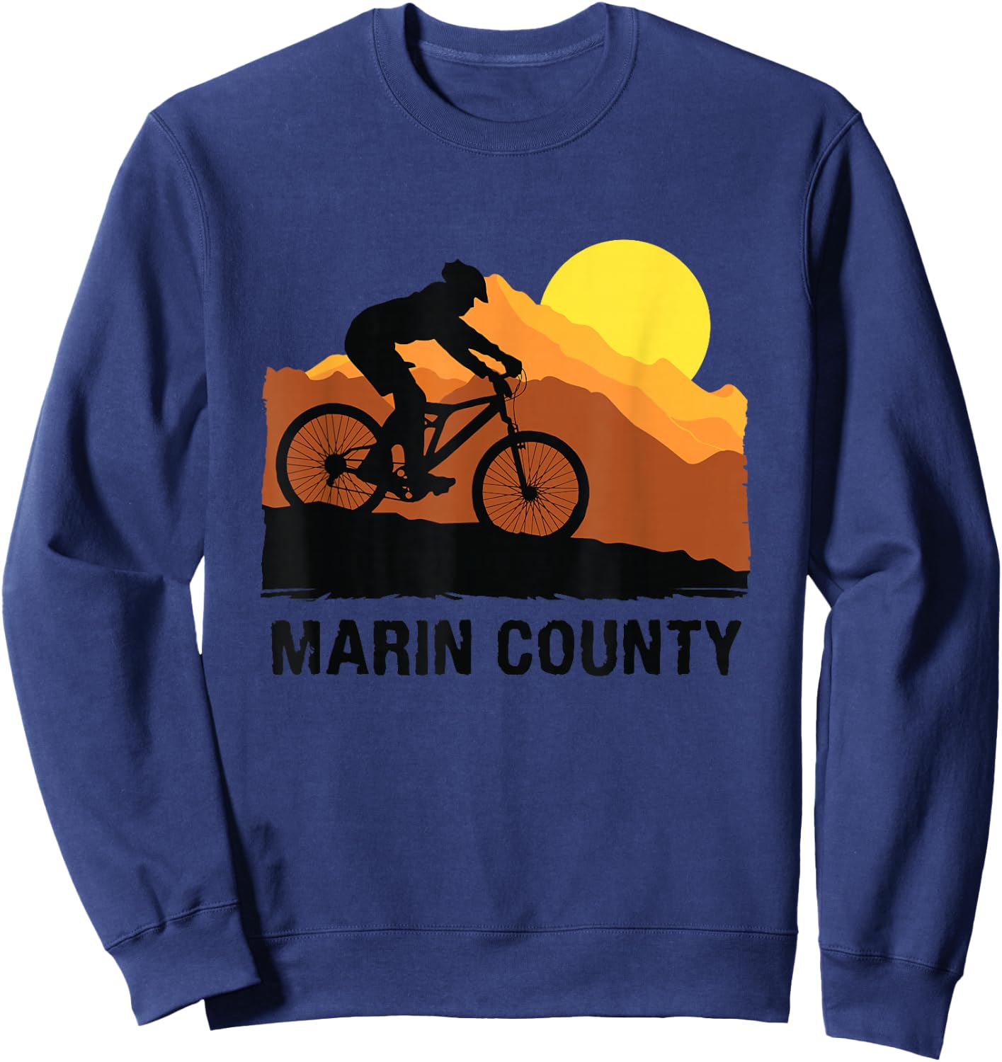 Marin County T Shirt | Mountain Biking T Shirt | Mount Tam Sweatshirt - Sweatshirt | Navy