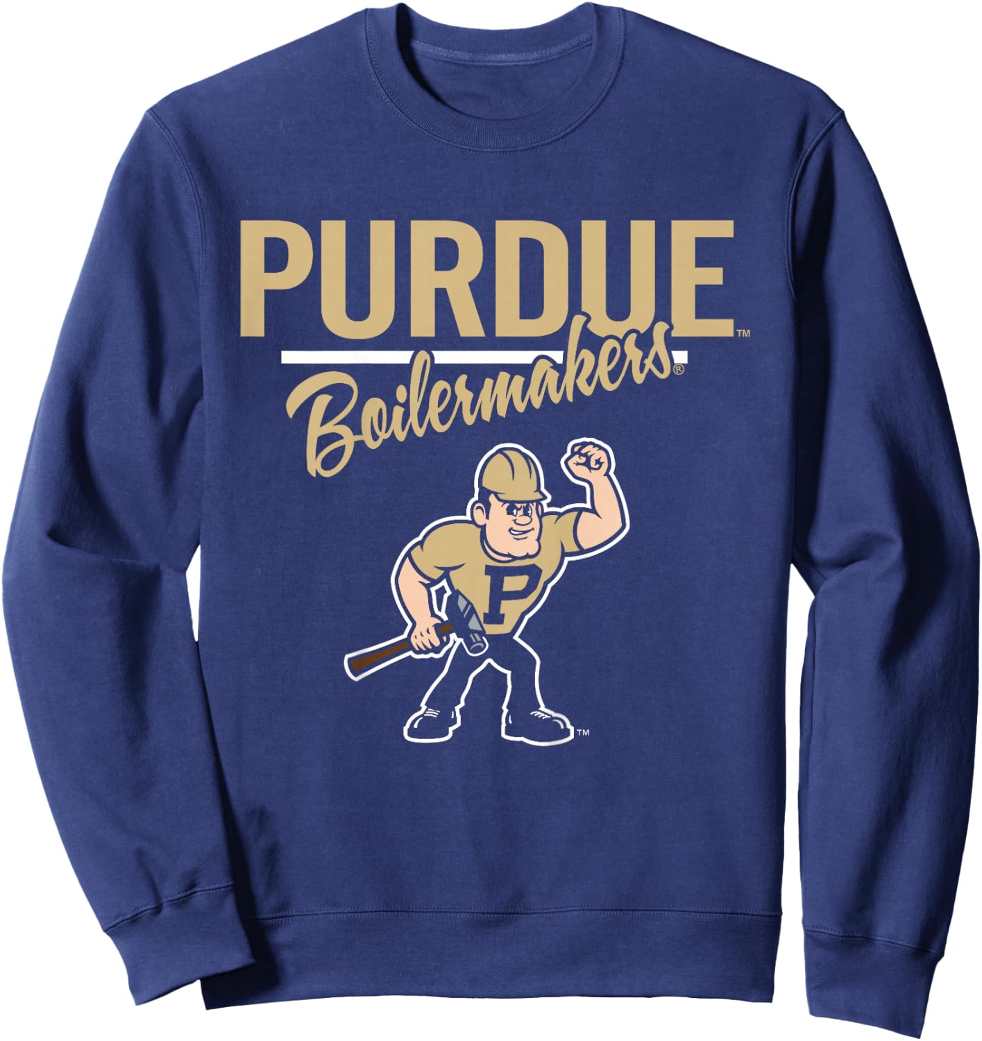 Kids Purdue Boilermakers Kid's Mascot Black Officially Licensed Sweatshirt - Sweatshirt | Navy
