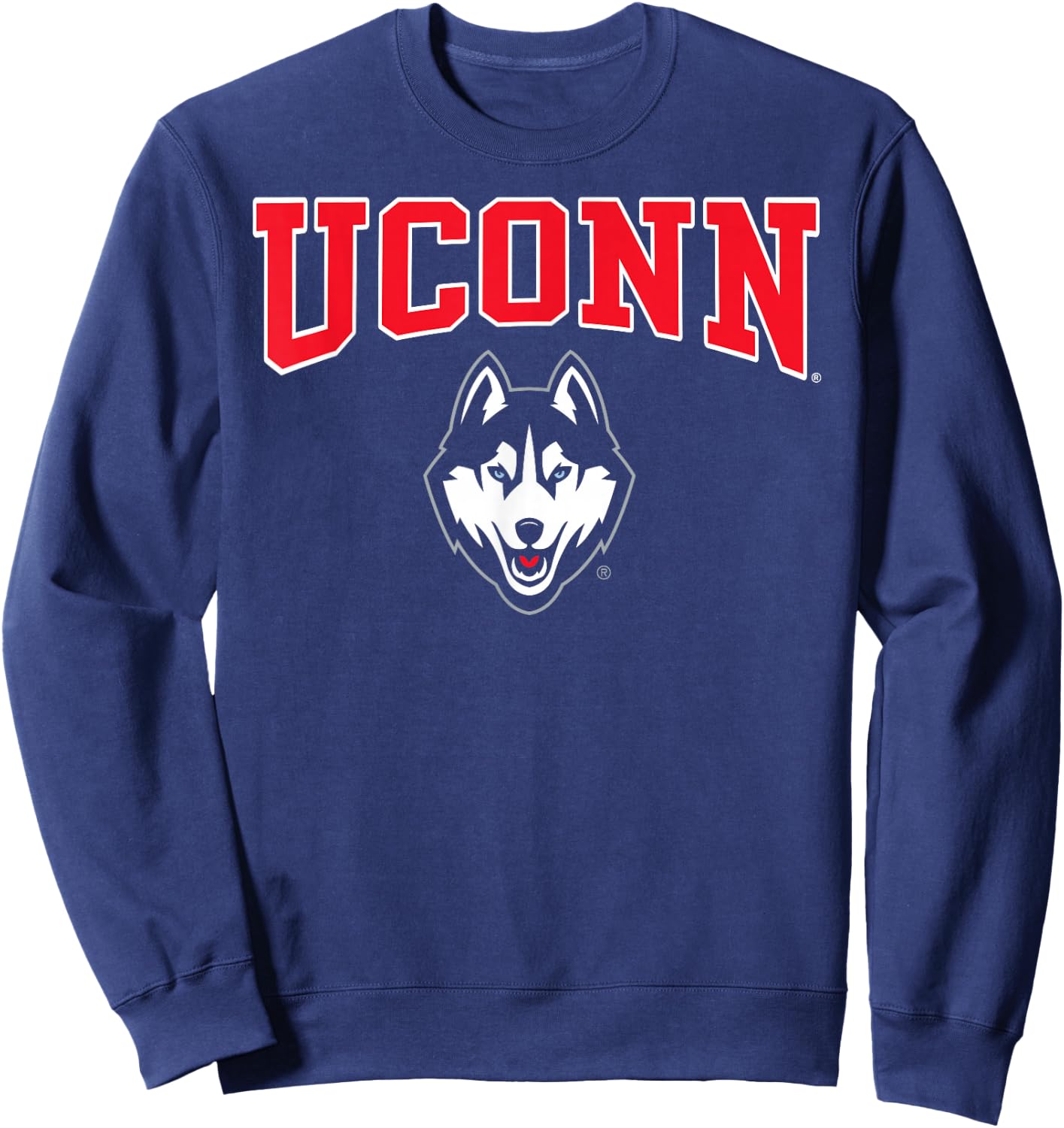 Connecticut Huskies Arch Logo Navy Officially Licensed Sweatshirt - Sweatshirt | Navy