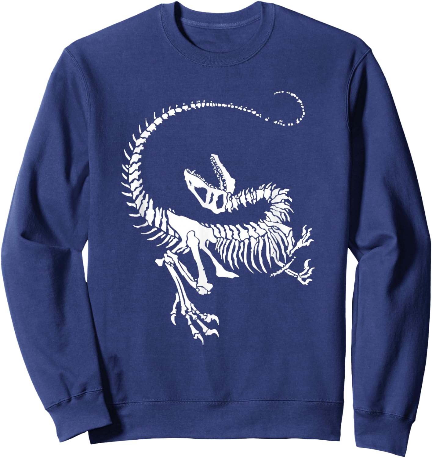 Velociraptor Dinosaur Fossil Skeleton Paleontology Sweatshirt - Sweatshirt | Navy