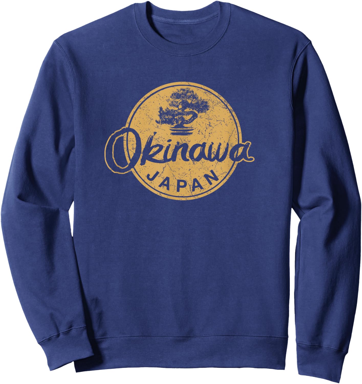 Okinawa Japan Bonsai Tree Vintage Japanese Sweatshirt - Sweatshirt | Navy