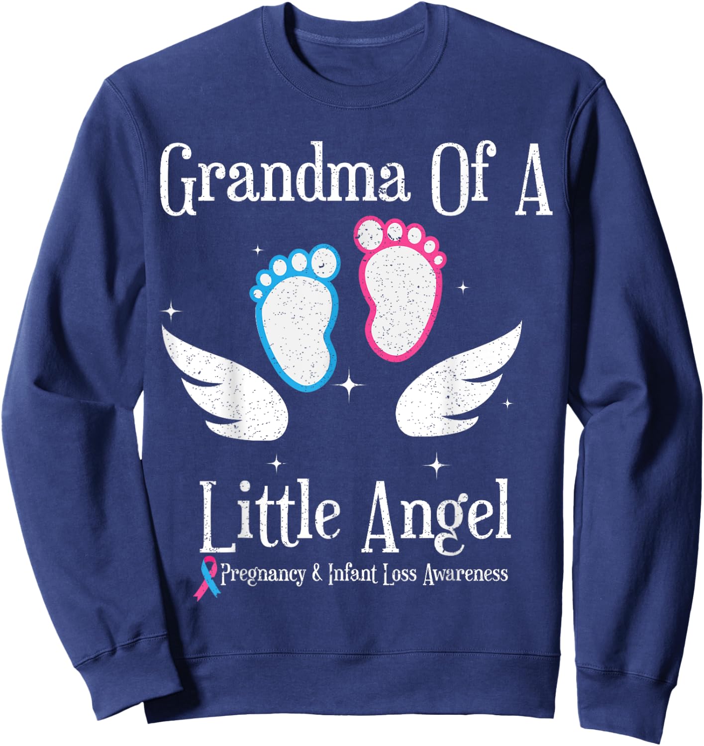 Grandma Of A Little Angel Pregnancy and Infant Loss Sweatshirt - Sweatshirt | Navy