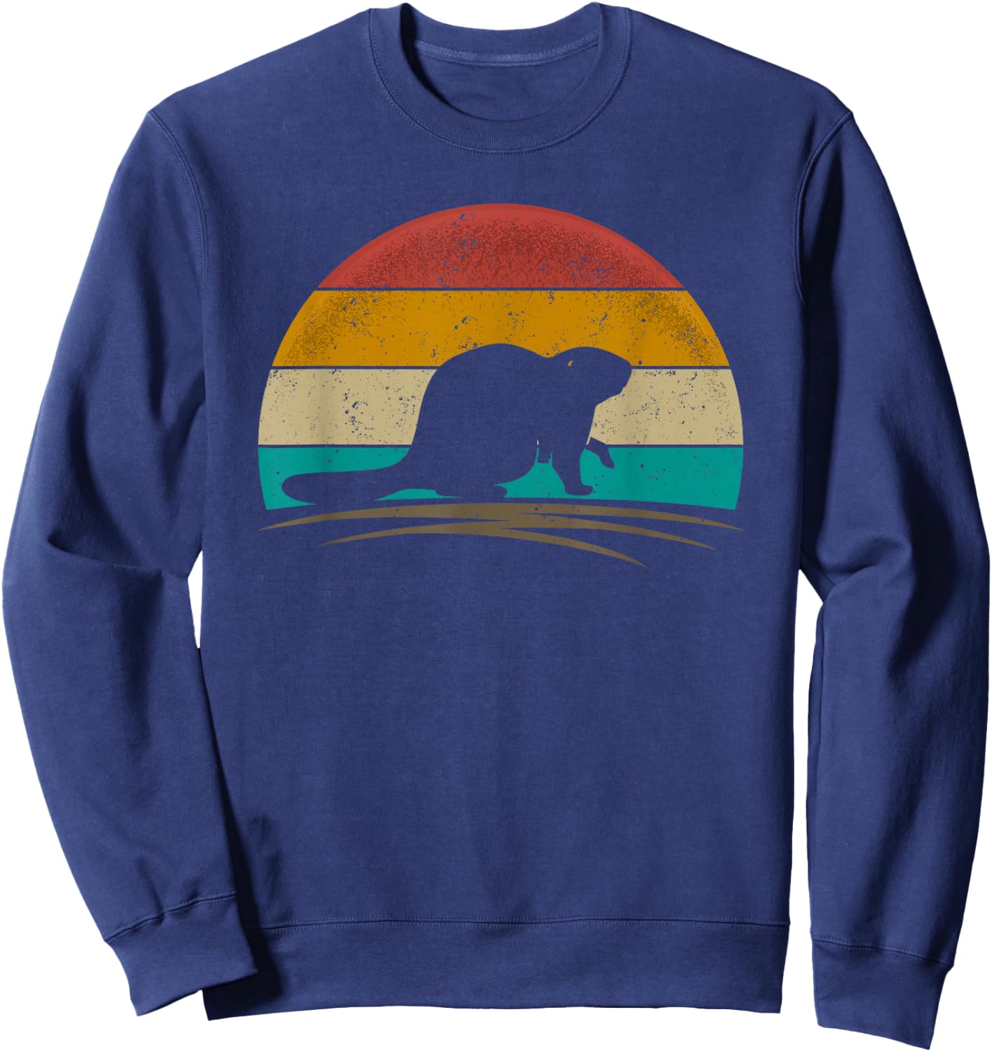 Beaver Retro Vintage Castor Rodent Animal Beaver Lover Sweatshirt - Sweatshirt | Navy
