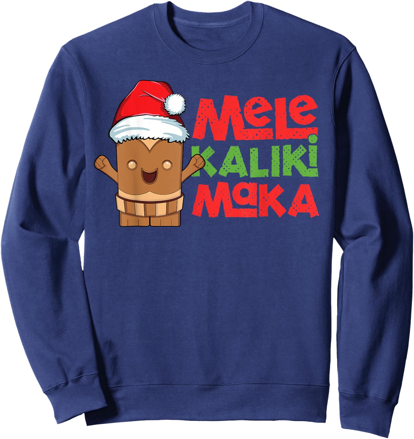 Mele Kalikimaka Hawaiian Christmas Tiki Hawaii Kids Boys Sweatshirt - Sweatshirt | Navy
