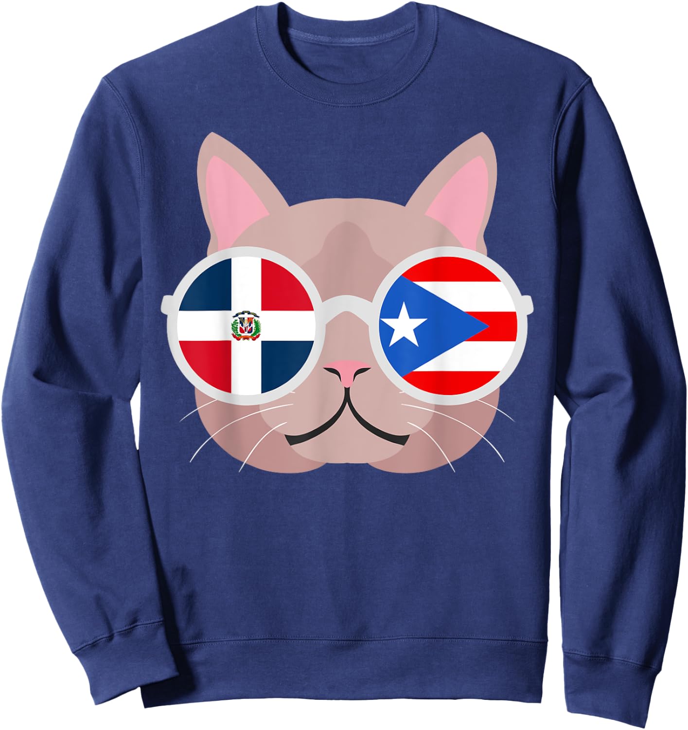 Dominirican Dominican Republic Puerto Rican Flag Pride Sweatshirt - Sweatshirt | Navy