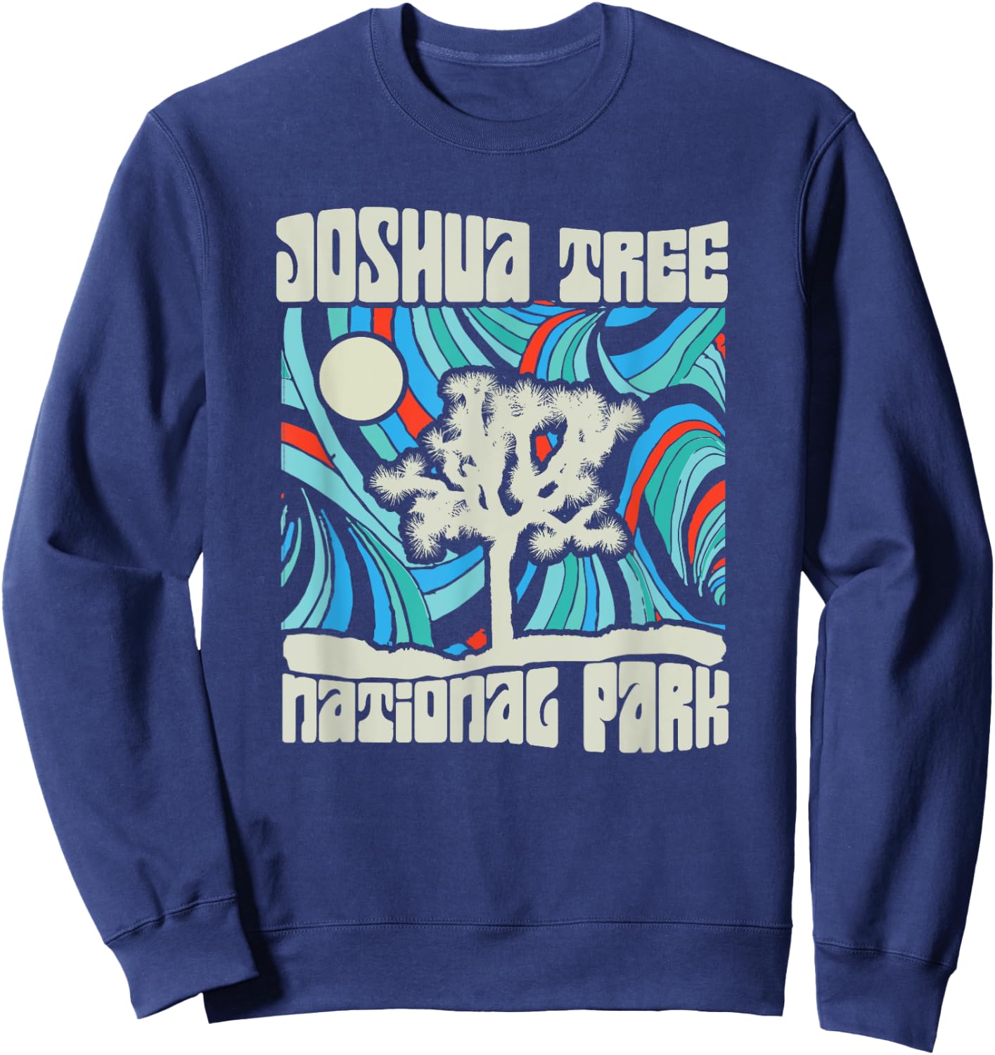 Joshua Tree National Park Retro Psychedelic 60s Sweatshirt - Sweatshirt | Navy
