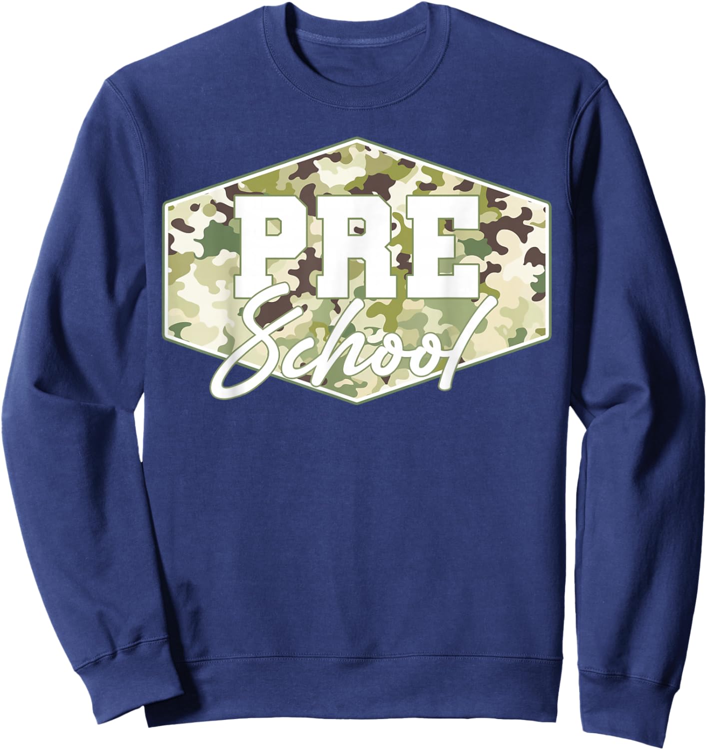 Back to School Preschool Camo School Teacher Boy Girl Sweatshirt - Sweatshirt | Navy