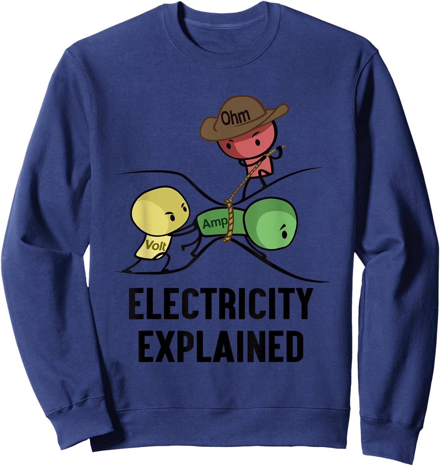 Electricity Explained Physics Nerd Gift I Teacher School Sweatshirt - Sweatshirt | Navy