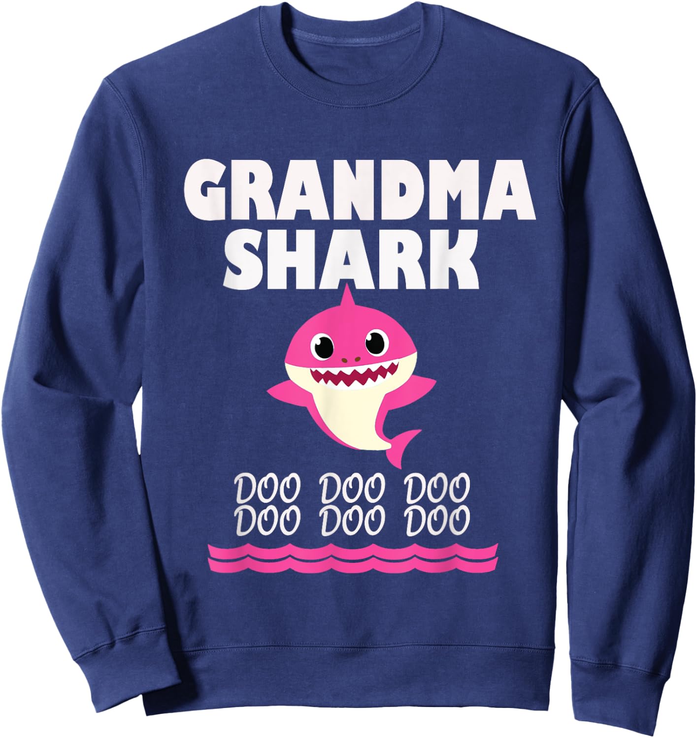 Funny Grandma shark Gift grandma Sweatshirt - Sweatshirt | Navy