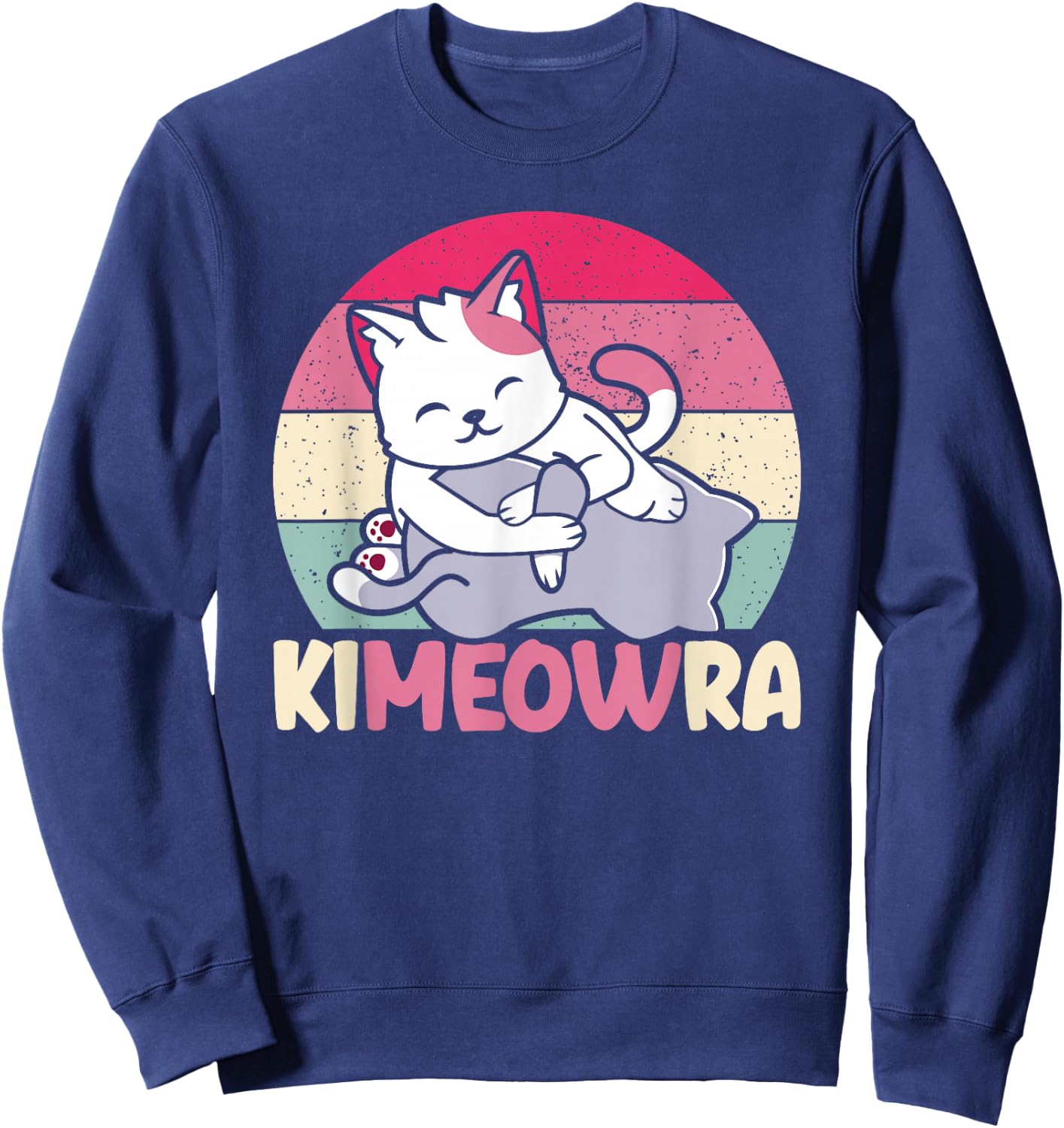 Cute Kimeowra | Funny Brazilian Jiu Jitsu BJJ Cat MMA Sweatshirt - Sweatshirt | Navy