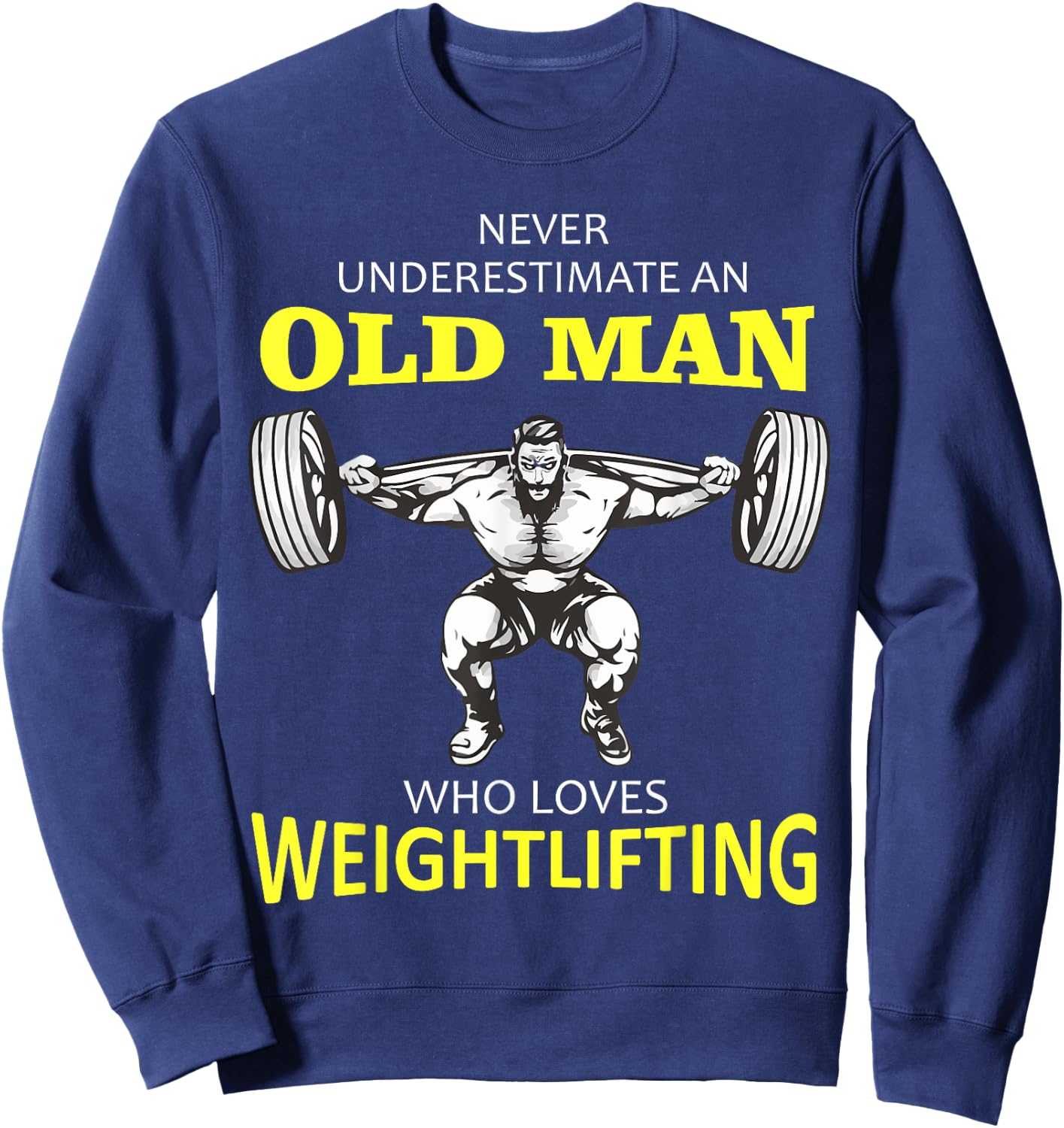 Old Man Weightlifting Sweatshirt - Sweatshirt | Navy