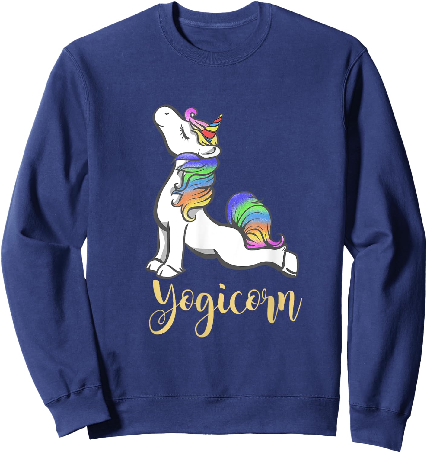 Women Yogicorn Unicorn Yoga Sweatshirt - Sweatshirt | Navy