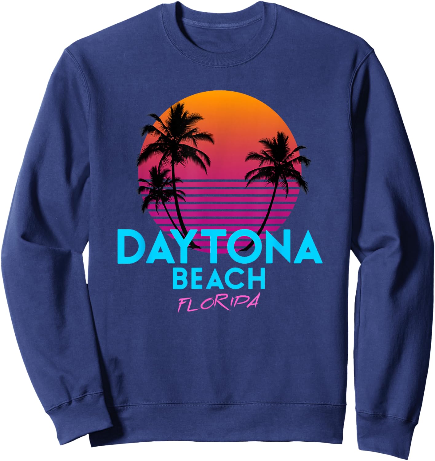Daytona Beach Florida Retro 80s Sweatshirt - Sweatshirt | Navy