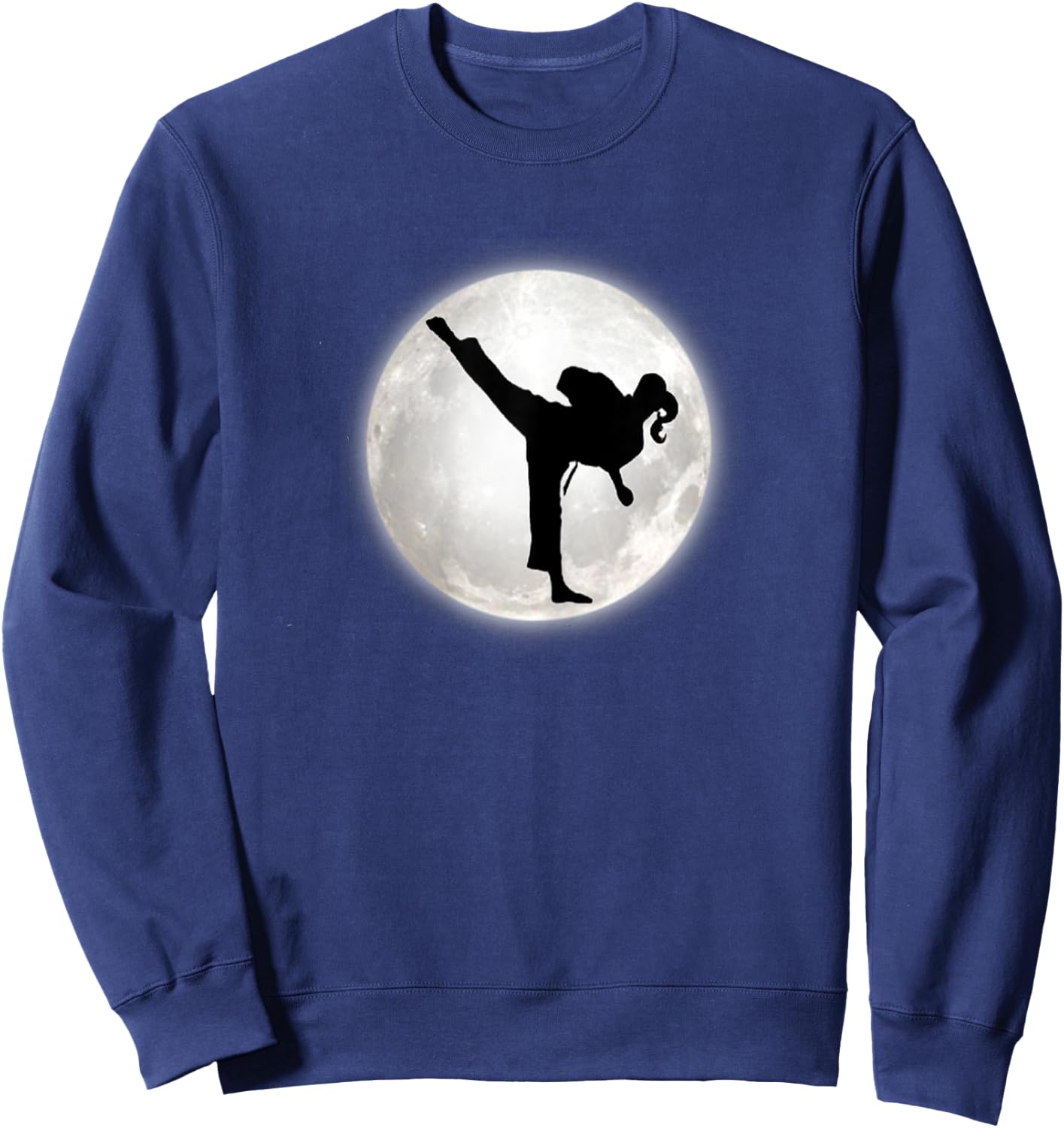 Taekwondo Girl in the Moon for Girls The Kick Sweatshirt - Sweatshirt | Navy