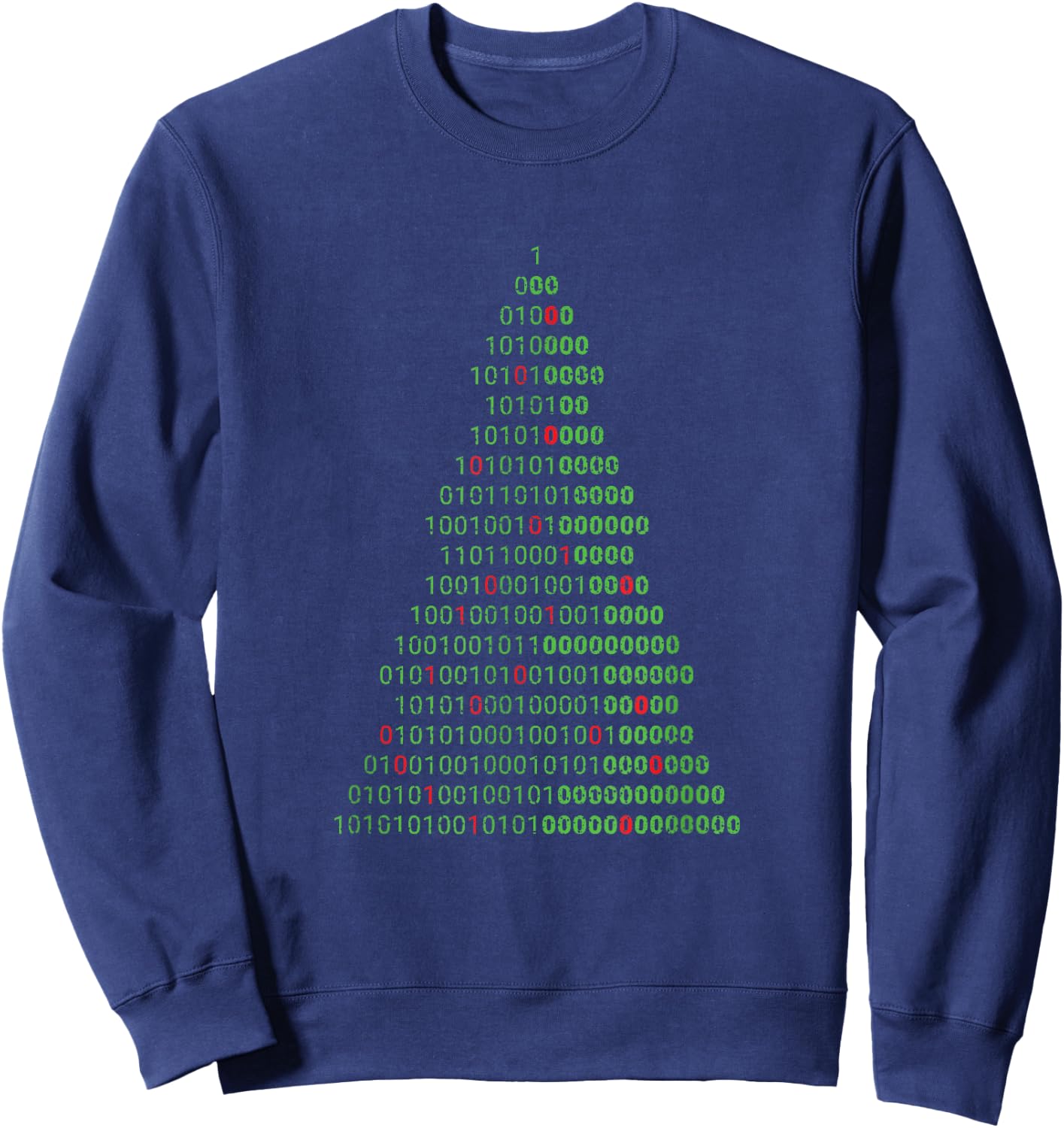 Funny Binary Christmas Tree Computer Programmers and Geek Sweatshirt - Sweatshirt | Navy