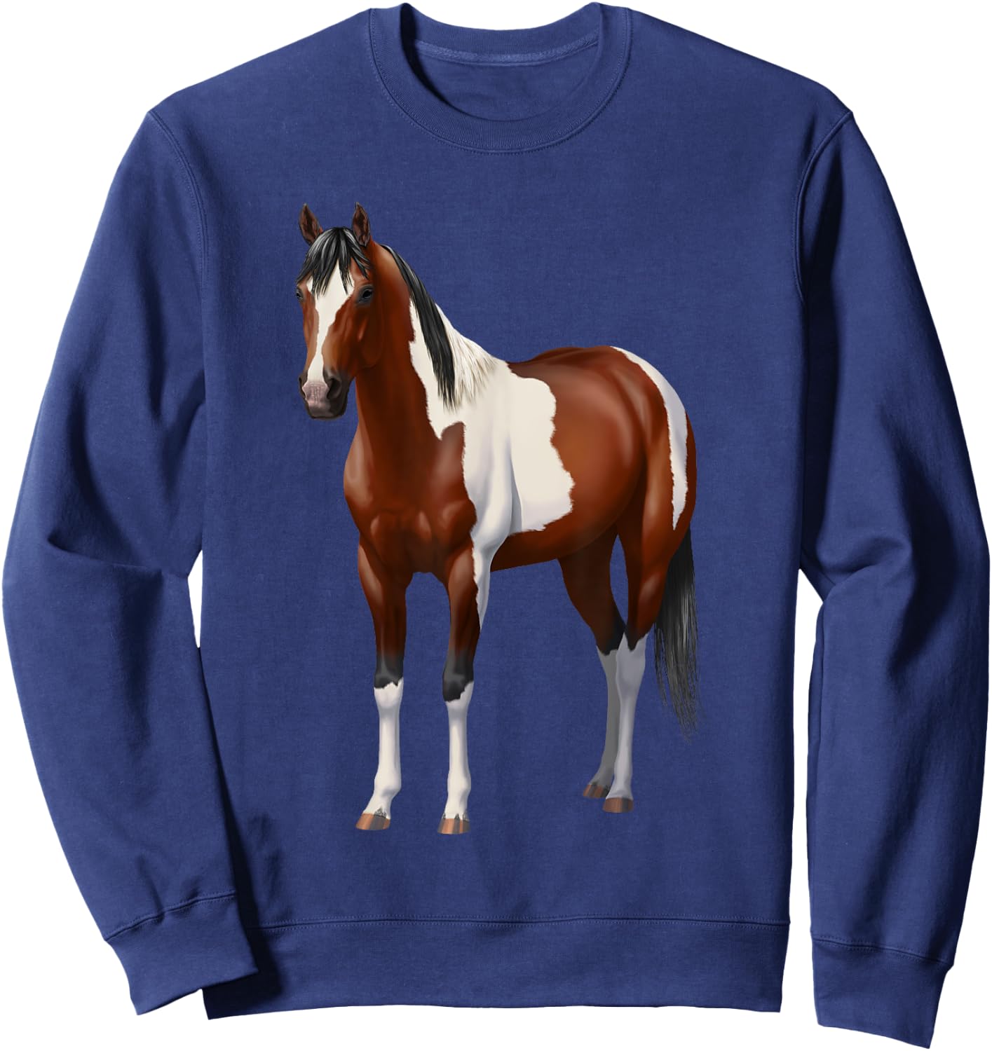 Beautiful Brown Bay Pinto Paint Horse Lover Gift Sweatshirt - Sweatshirt | Navy