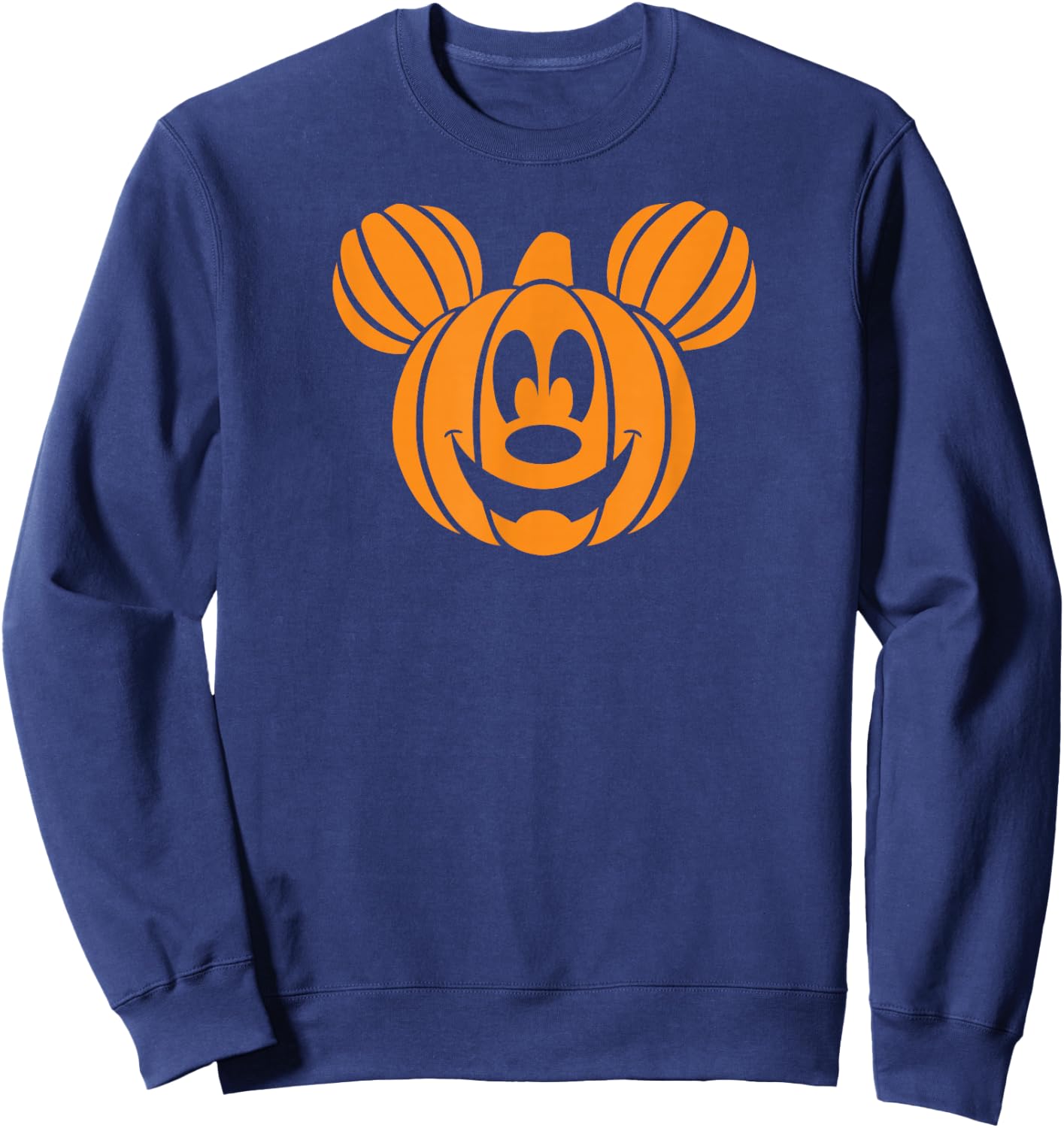 Disney - Mickey Mouse Halloween Pumpkin Head Sweatshirt - Sweatshirt | Navy