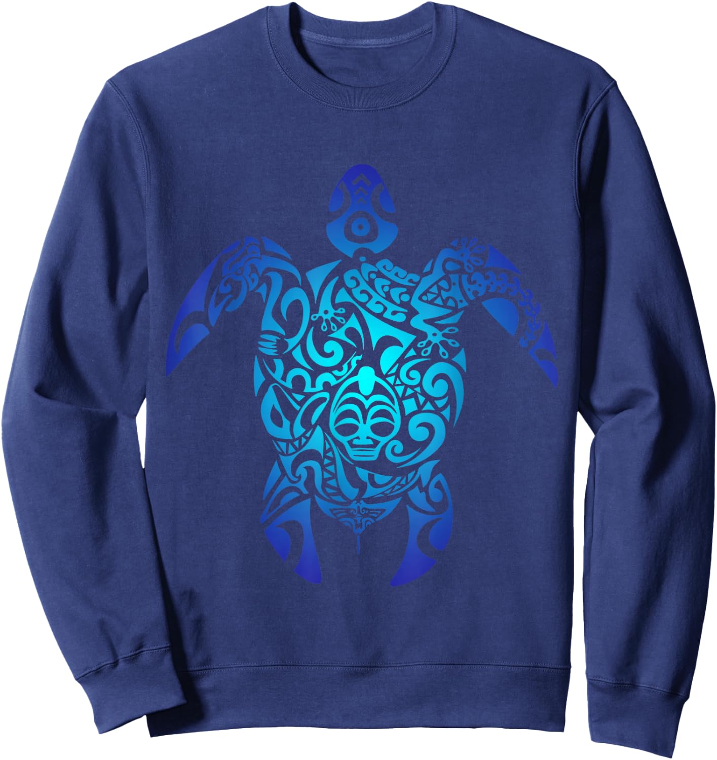 Tribal Sea Turtle Hawaii Islander Polynesian Maori Art Sweatshirt - Sweatshirt | Navy