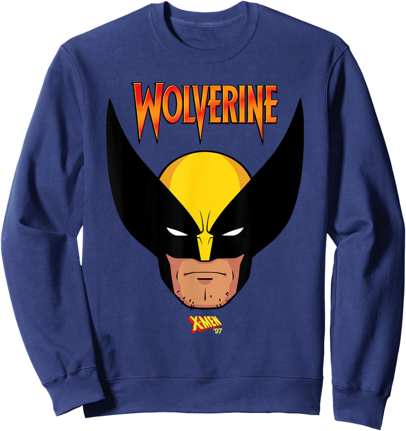 Marvel X-Men '97 Wolverine Logan Mutant Hero Big Face Sweatshirt - Sweatshirt | Navy