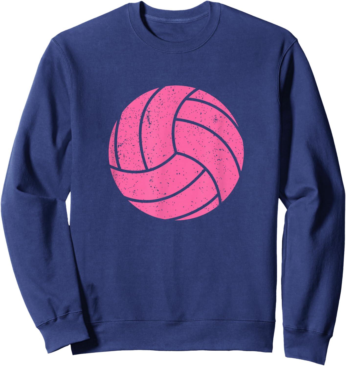 Cute Pink Volleyball Player, Fan, Coach, Mom Sweatshirt - Sweatshirt | Navy