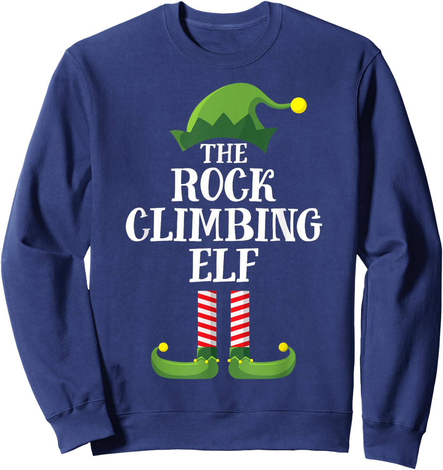 Rock Climbing Elf Matching Family Group Christmas Pyjamas Sweatshirt - Sweatshirt | Navy