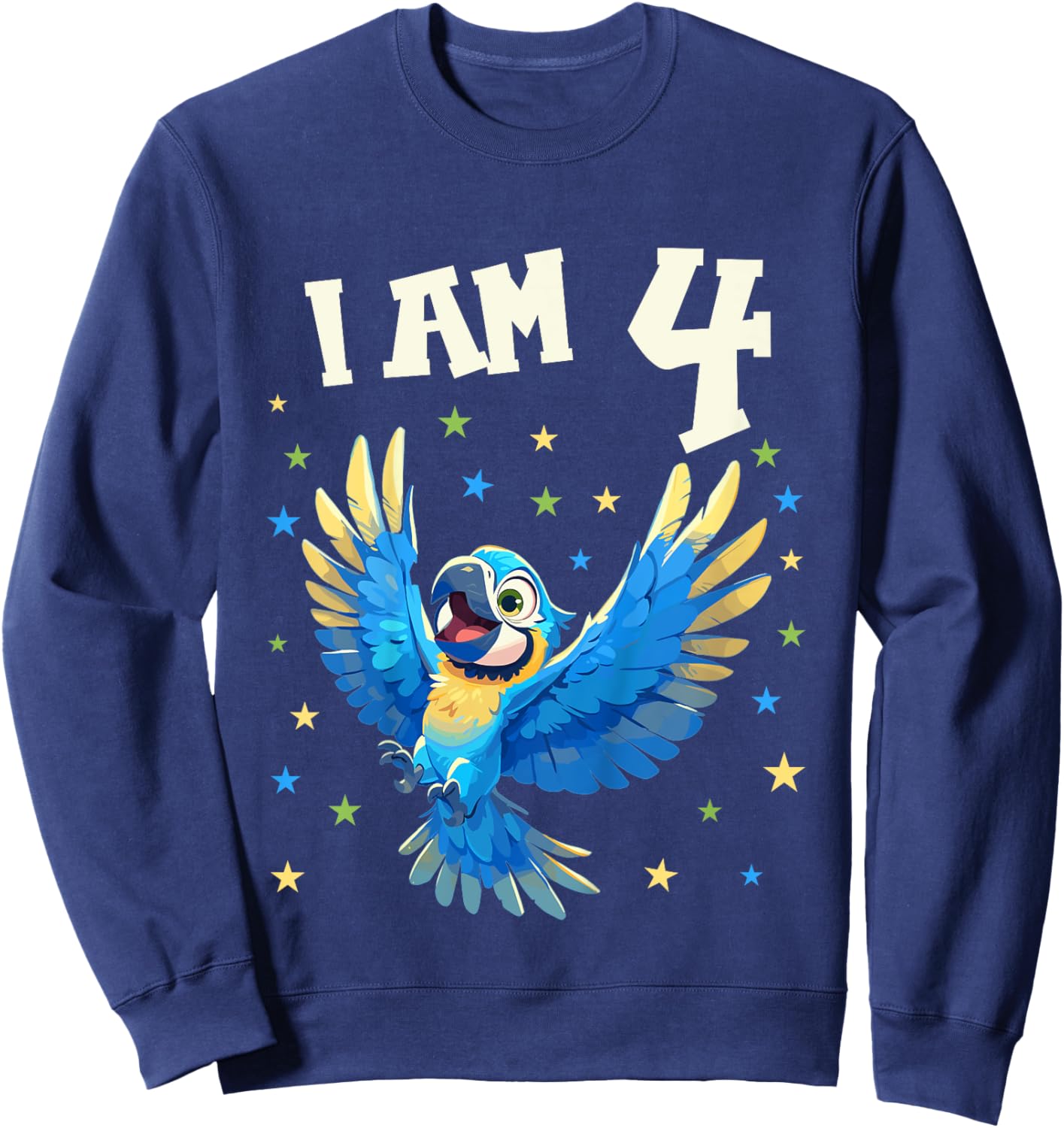 Kids 4 Years old 4 birthday Macaws Boy Girl Macaw Sweatshirt - Sweatshirt | Navy