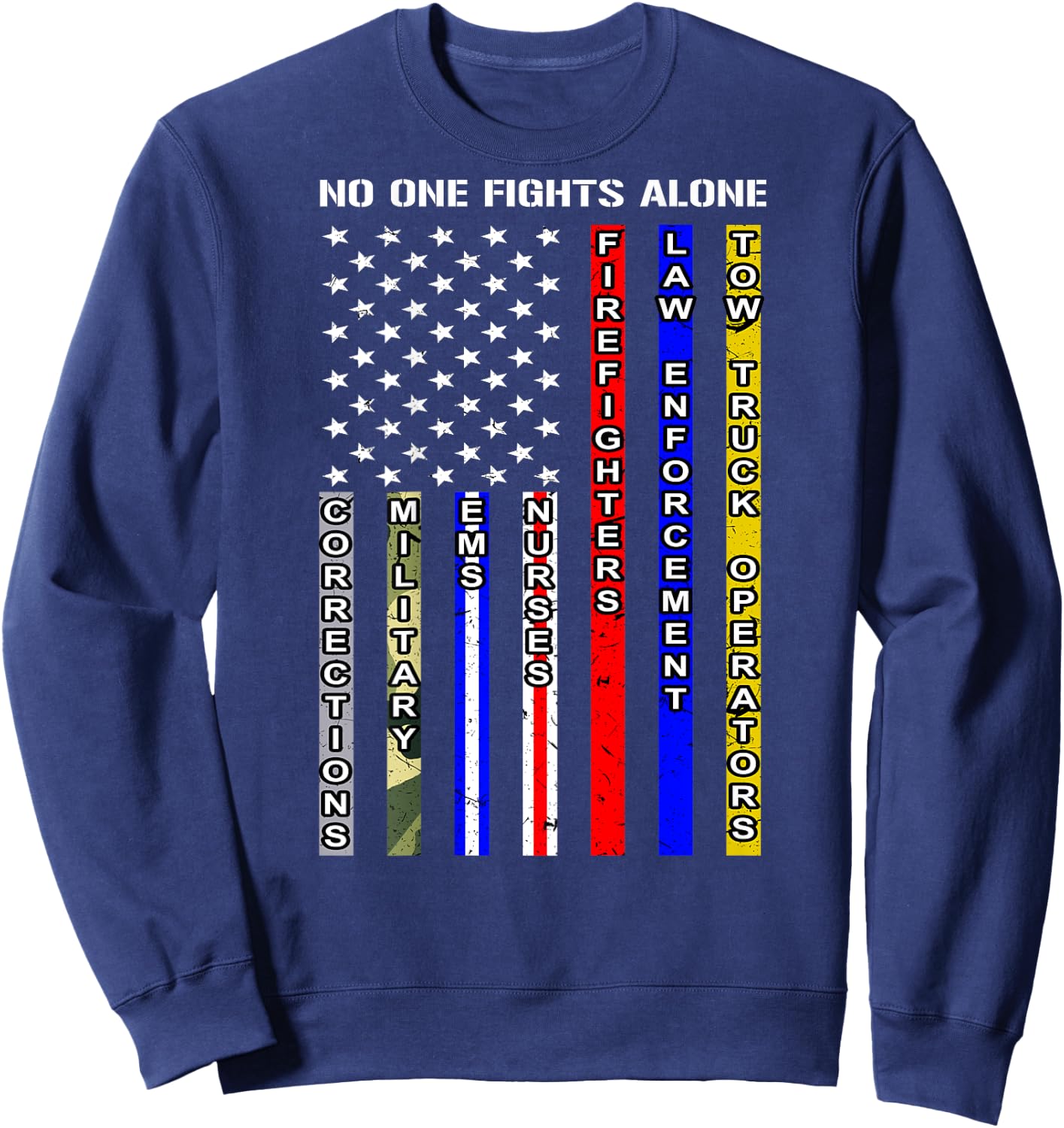 No One Fights Alone Shirt Sweatshirt - Sweatshirt | Navy