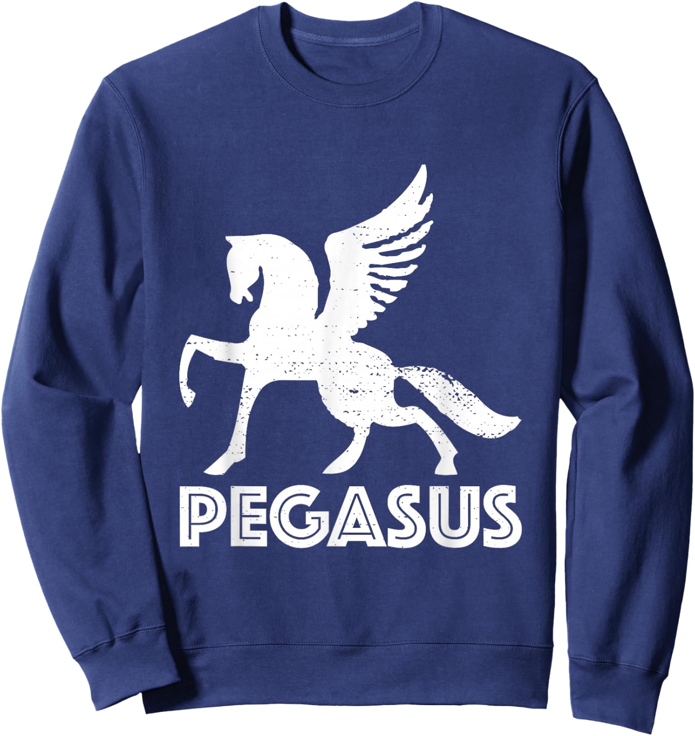 White Pegasus T Shirt Distressed Magic Unicorn Horse Galaxy Sweatshirt - Sweatshirt | Navy