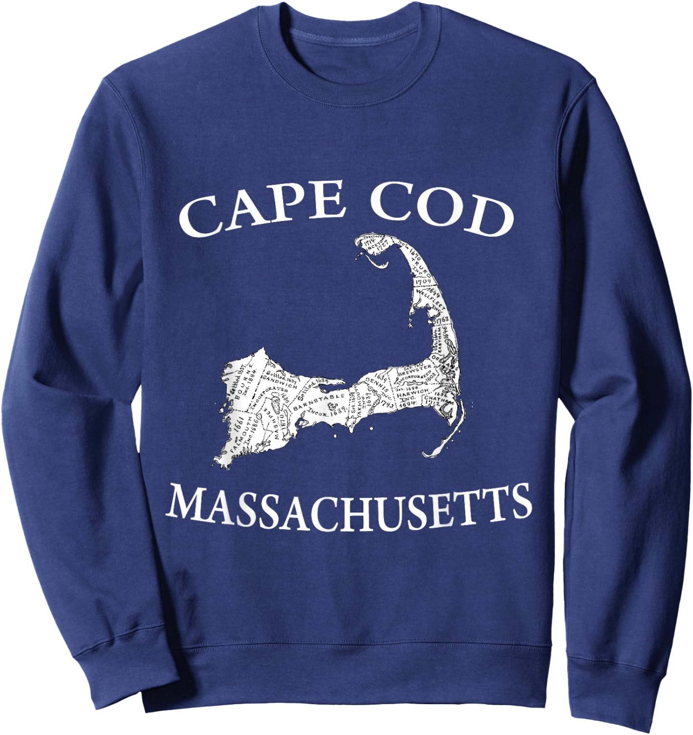 Cape Cod Map T Shirt Sweatshirt - Sweatshirt | Navy