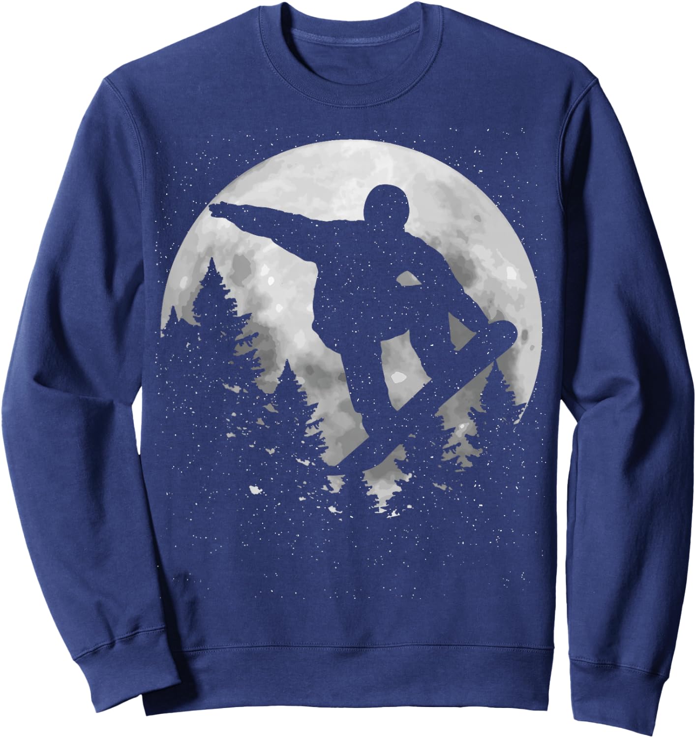 Snowboard Moon Snowboarding Winter Sports Snowboarder Gift Sweatshirt - Sweatshirt | Navy