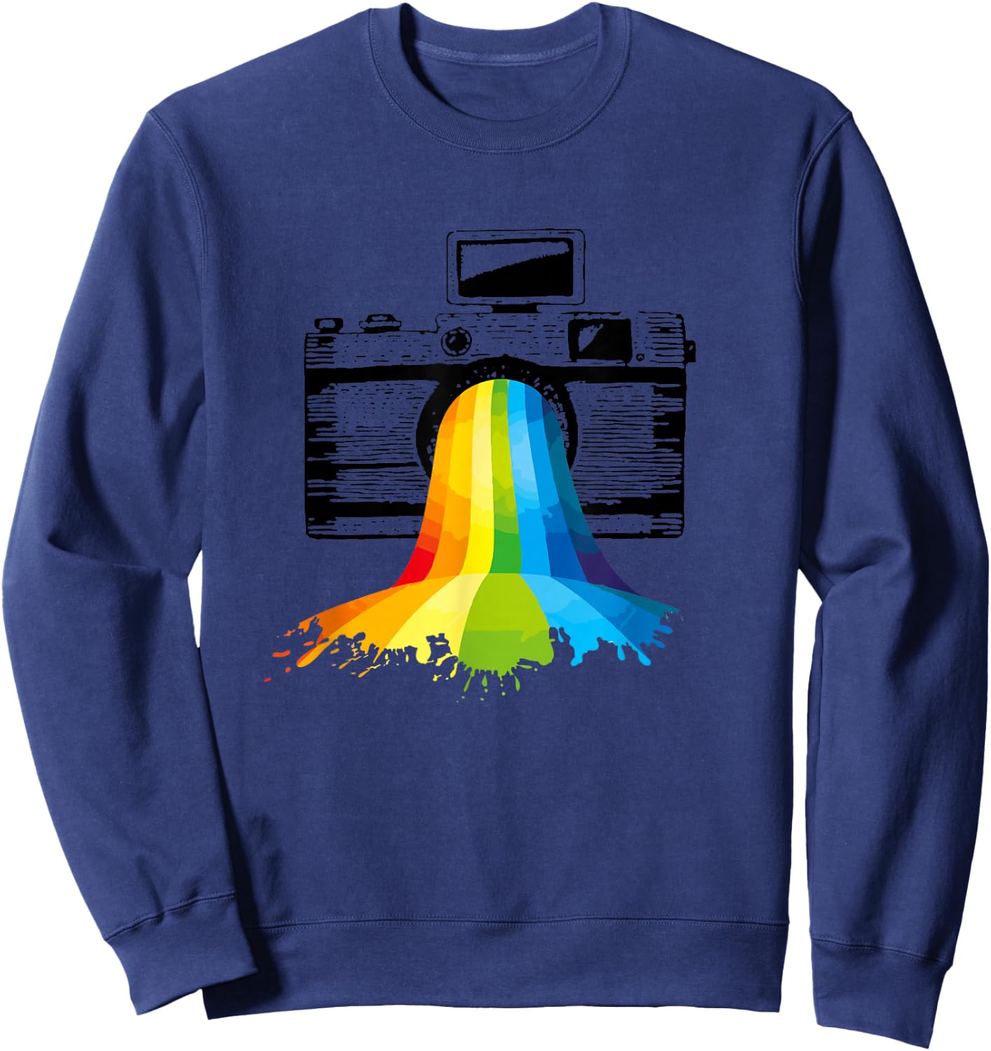 Photography Art Camera Rainbow Photographer Gift Sweatshirt - Sweatshirt | Navy