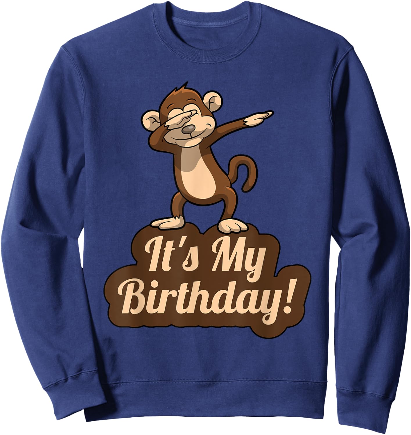 It's My Birthday Dabbing Monkey , Women, Kids Sweatshirt - Sweatshirt | Navy
