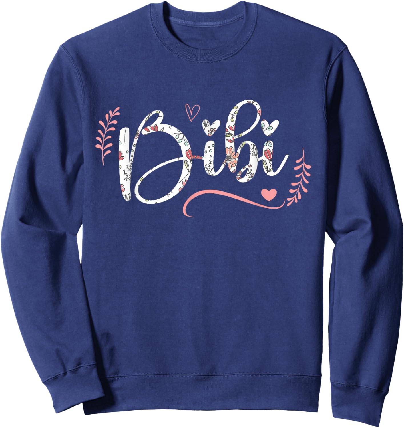 Bibi Floral Grandma Christmas Mother's Day Grandparents Sweatshirt - Sweatshirt | Navy