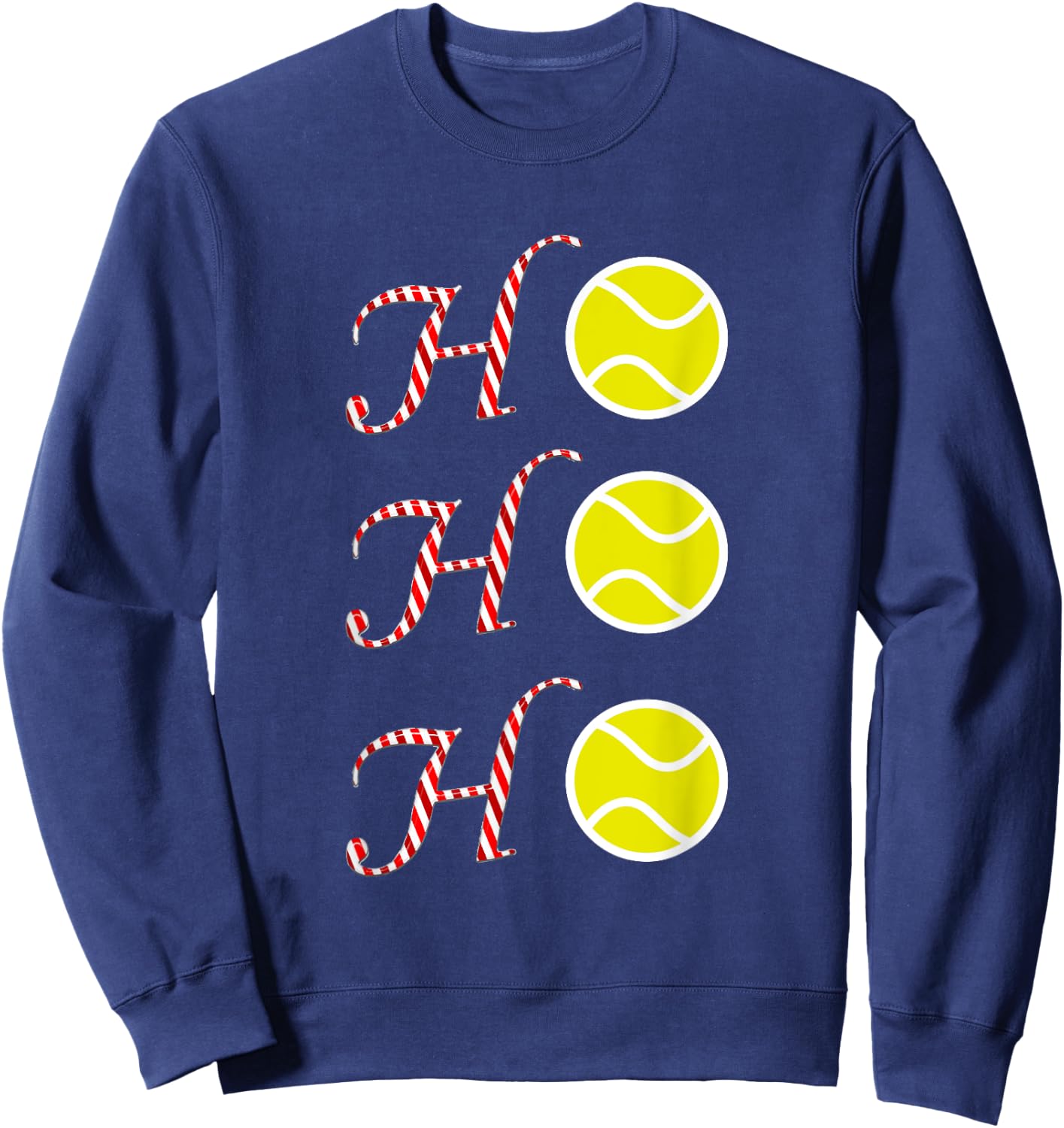 Tennis Christmas T shirt -Sports Ho Ho Ho Holiday Tennis Sweatshirt - Sweatshirt | Navy
