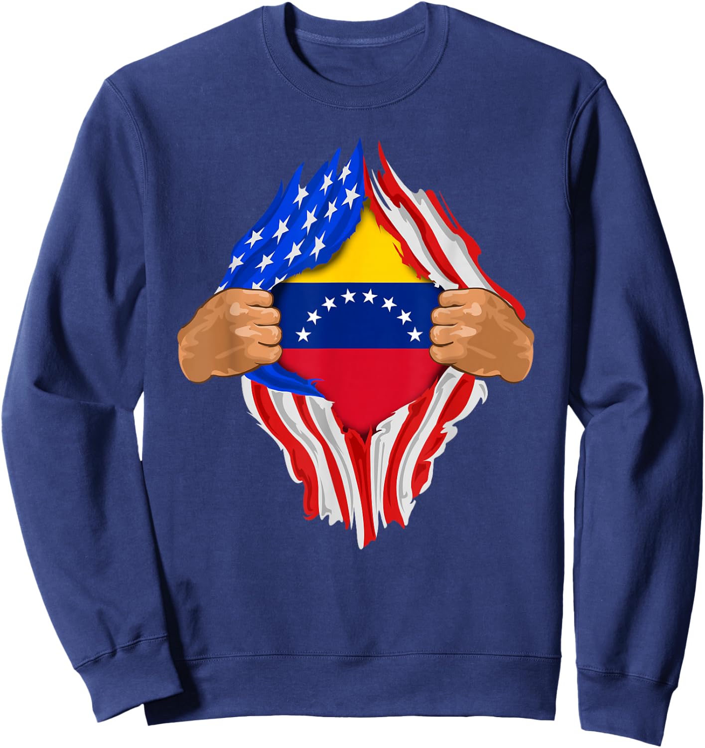 Venezuelan Blood Inside Me | Venezuela Flag Gift Sweatshirt - Sweatshirt | Navy