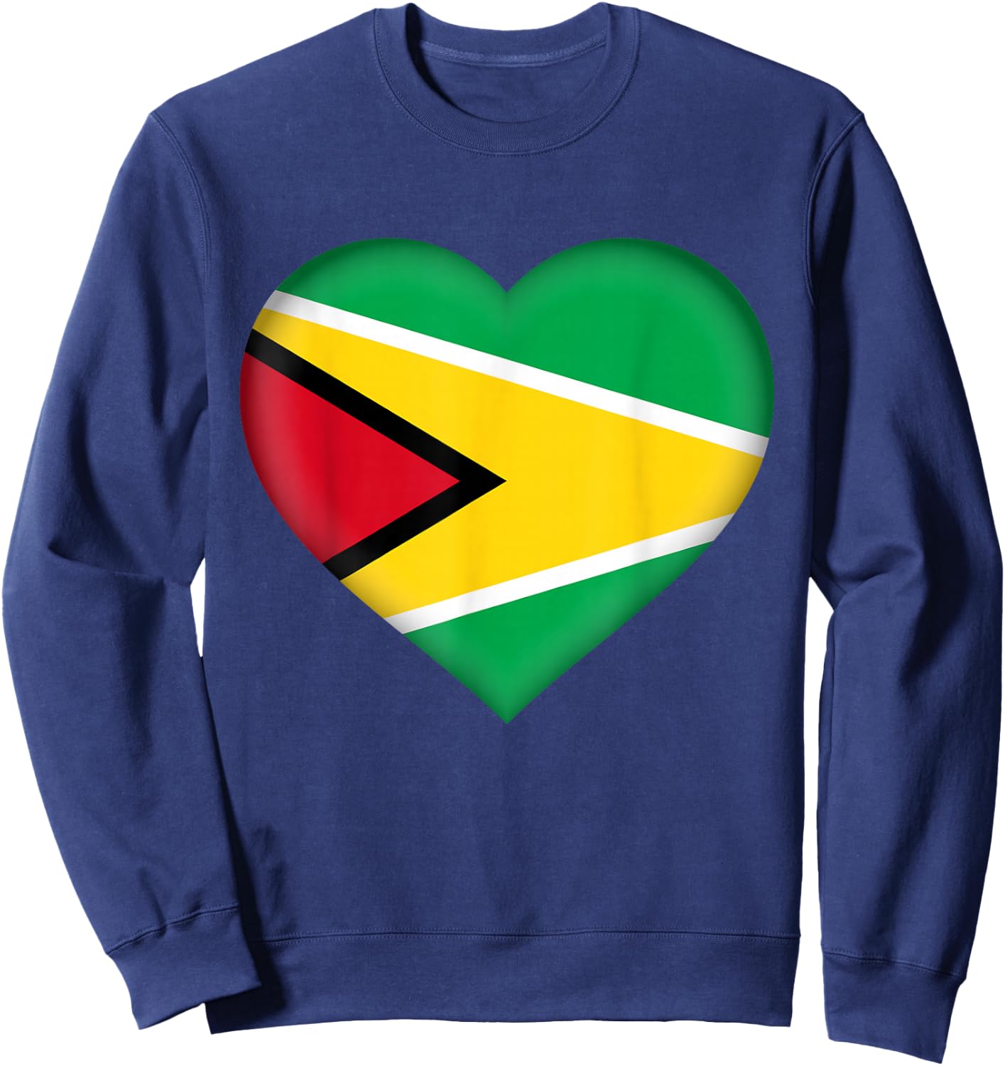 I Love Guyana | Guyanese Flag Heart Outfit Sweatshirt - Sweatshirt | Navy