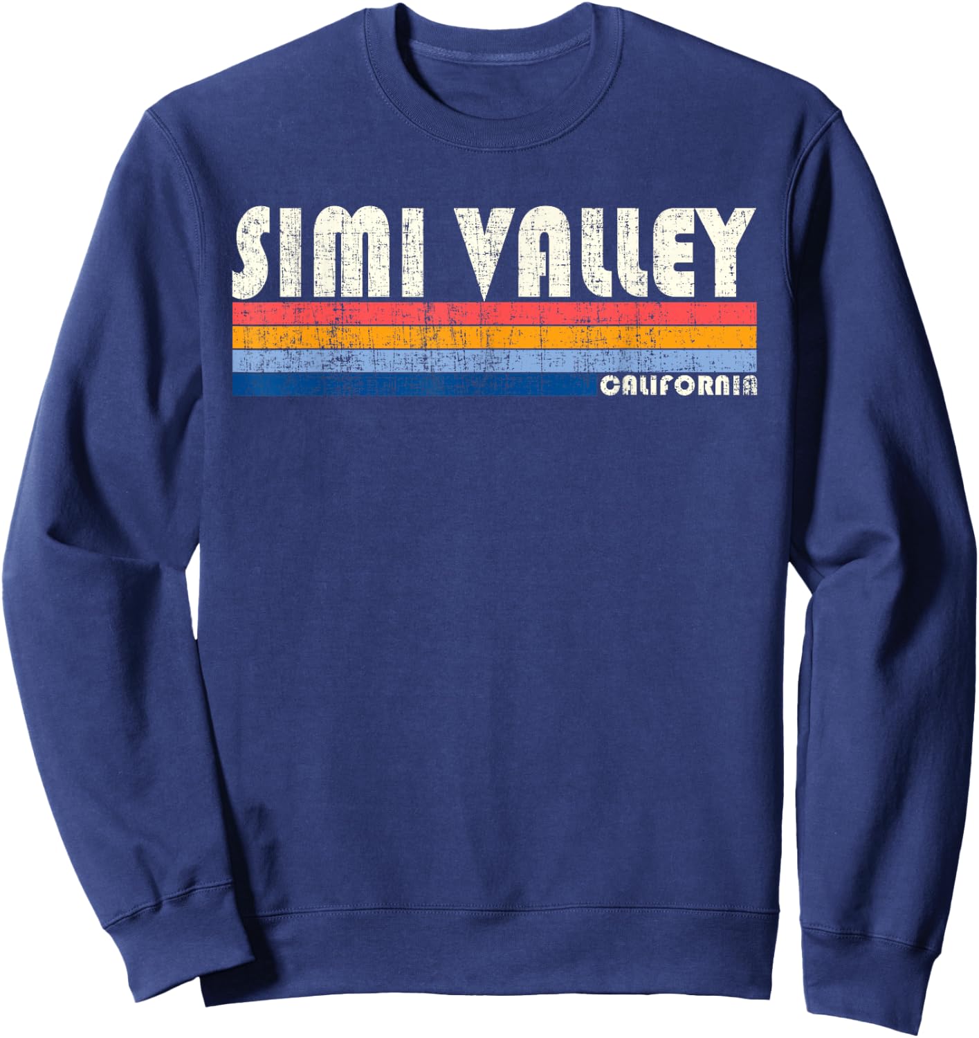 Vintage 70s 80s Style Simi Valley CA Sweatshirt - Sweatshirt | Navy