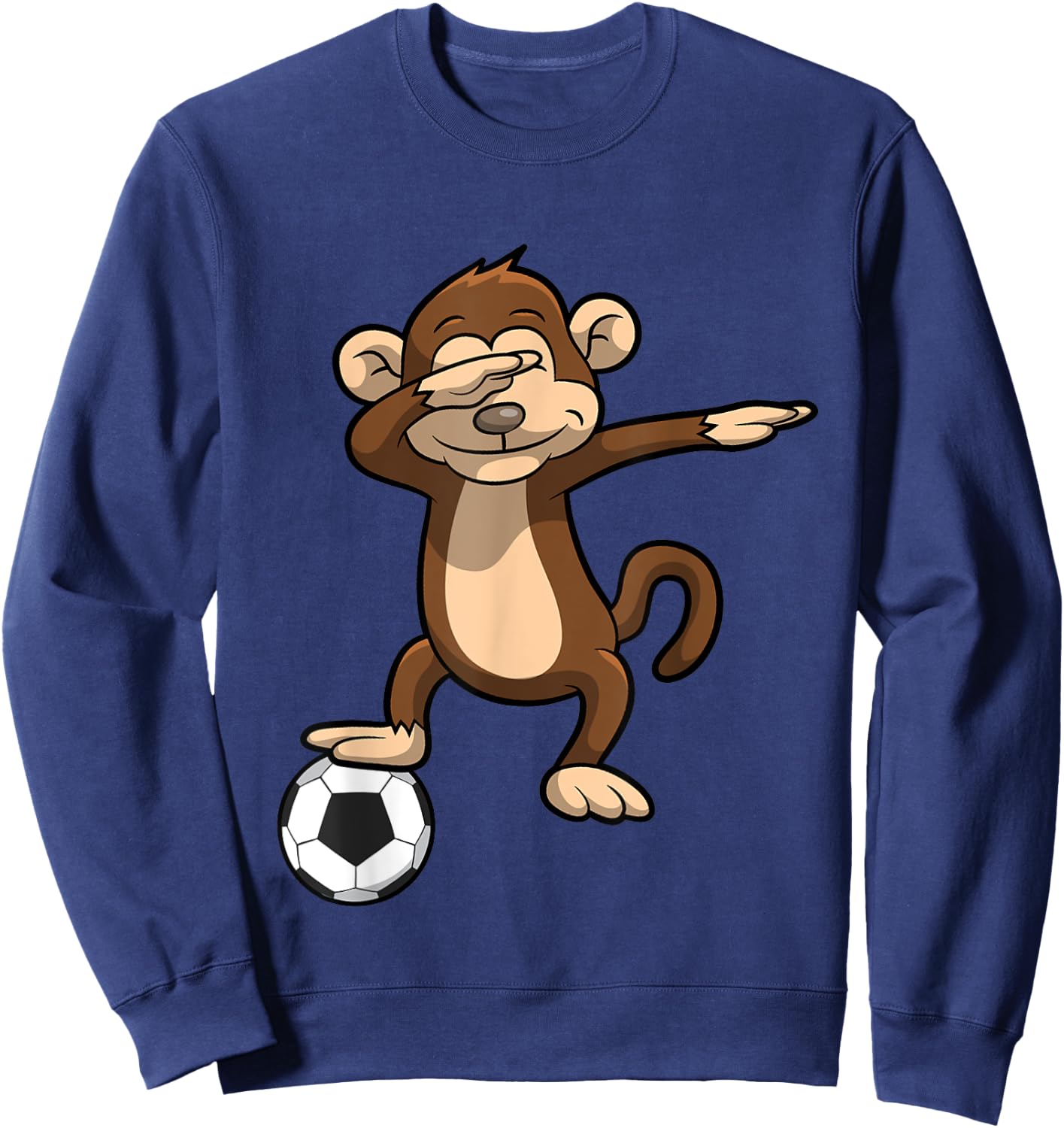 Dabbing Soccer Monkey Dab Sweatshirt - Sweatshirt | Navy