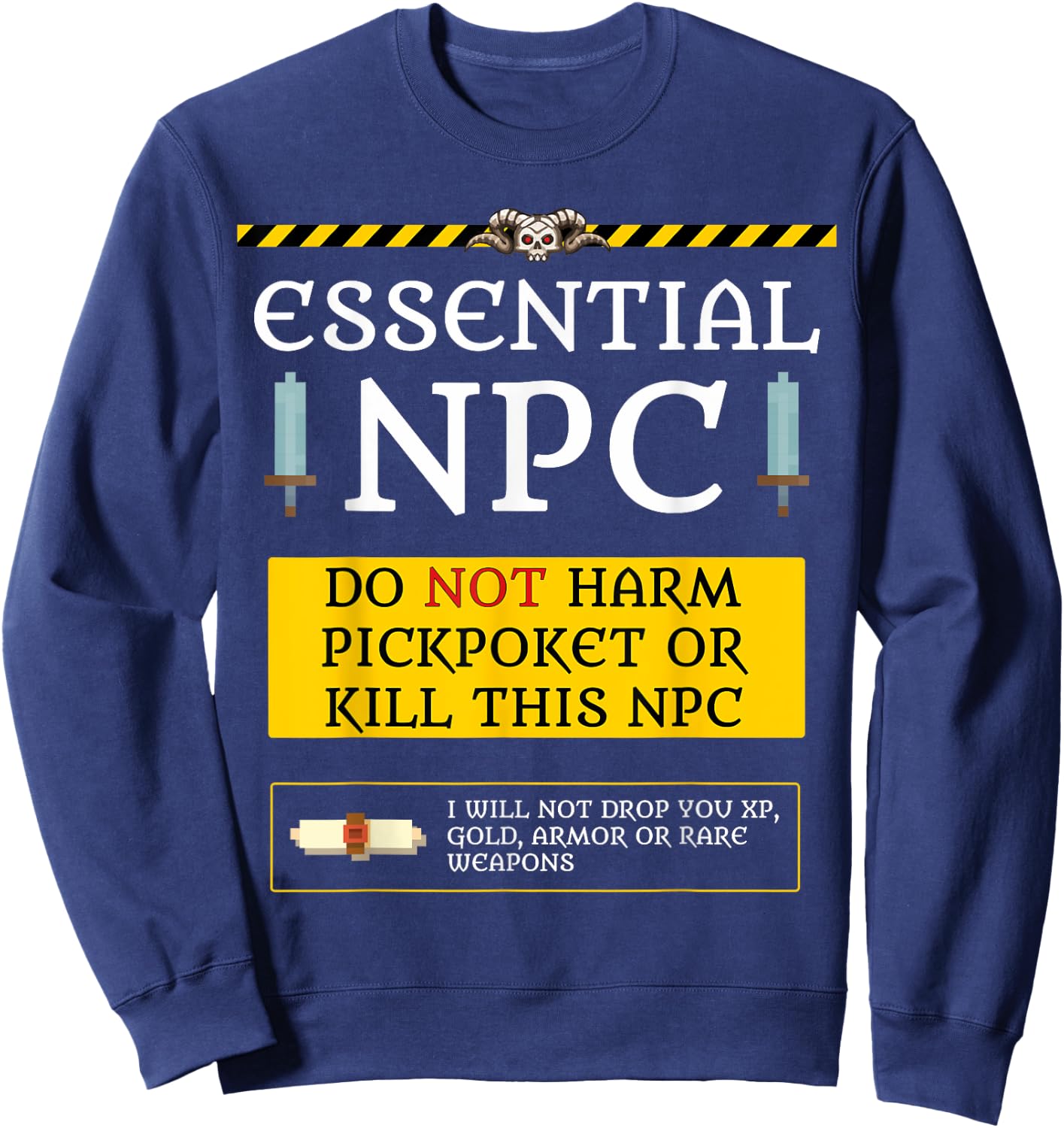 Funny Essential NPC Do Not Harm Humor Shirt Sweatshirt - Sweatshirt | Navy