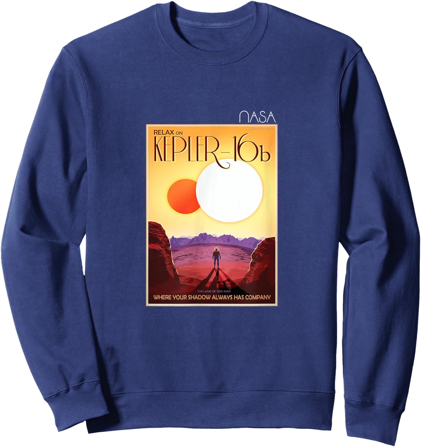 The Official Kepler 16b Space Tourism Poster NASA Sweatshirt - Sweatshirt | Navy