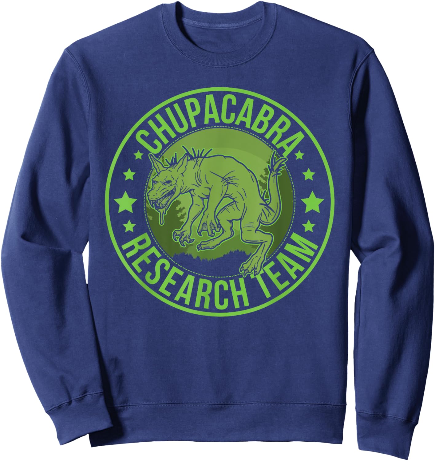 Chupacabra Hide & Seek Research Team Champion Cryptid Sweatshirt - Sweatshirt | Navy