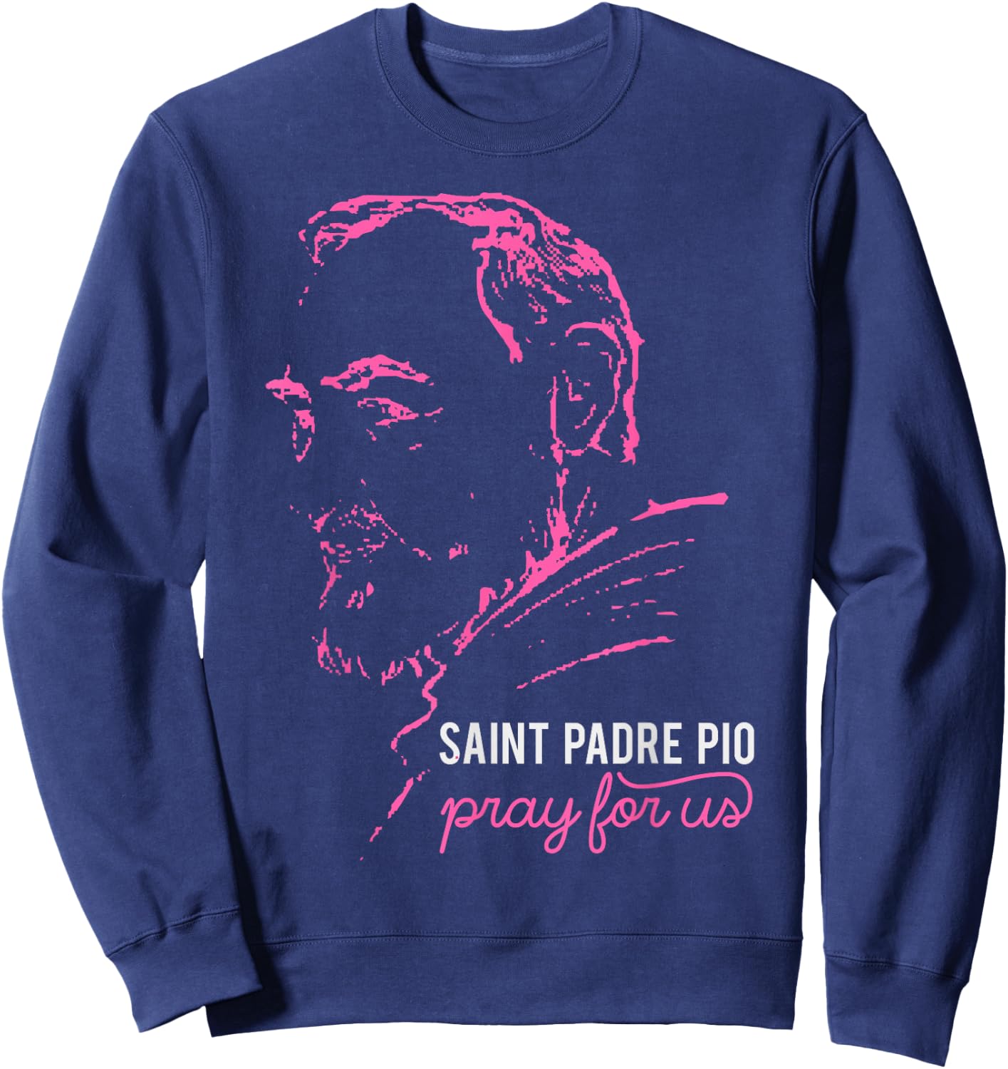 Religious Catholic St Padre Pio Of Pietrelcina Sweatshirt - Sweatshirt | Navy